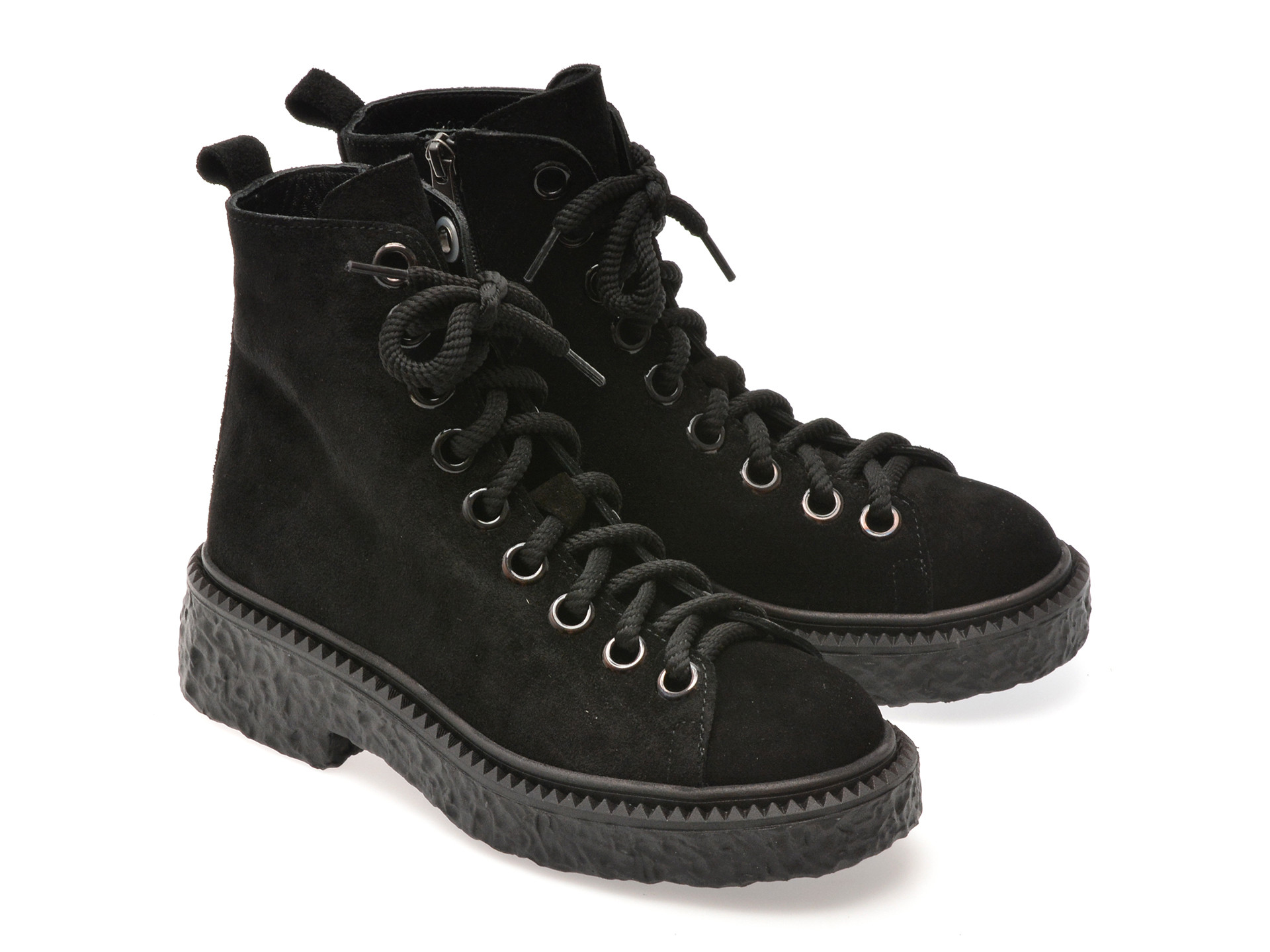 Ghete EPICA negre, 4770030, din piele intoarsa