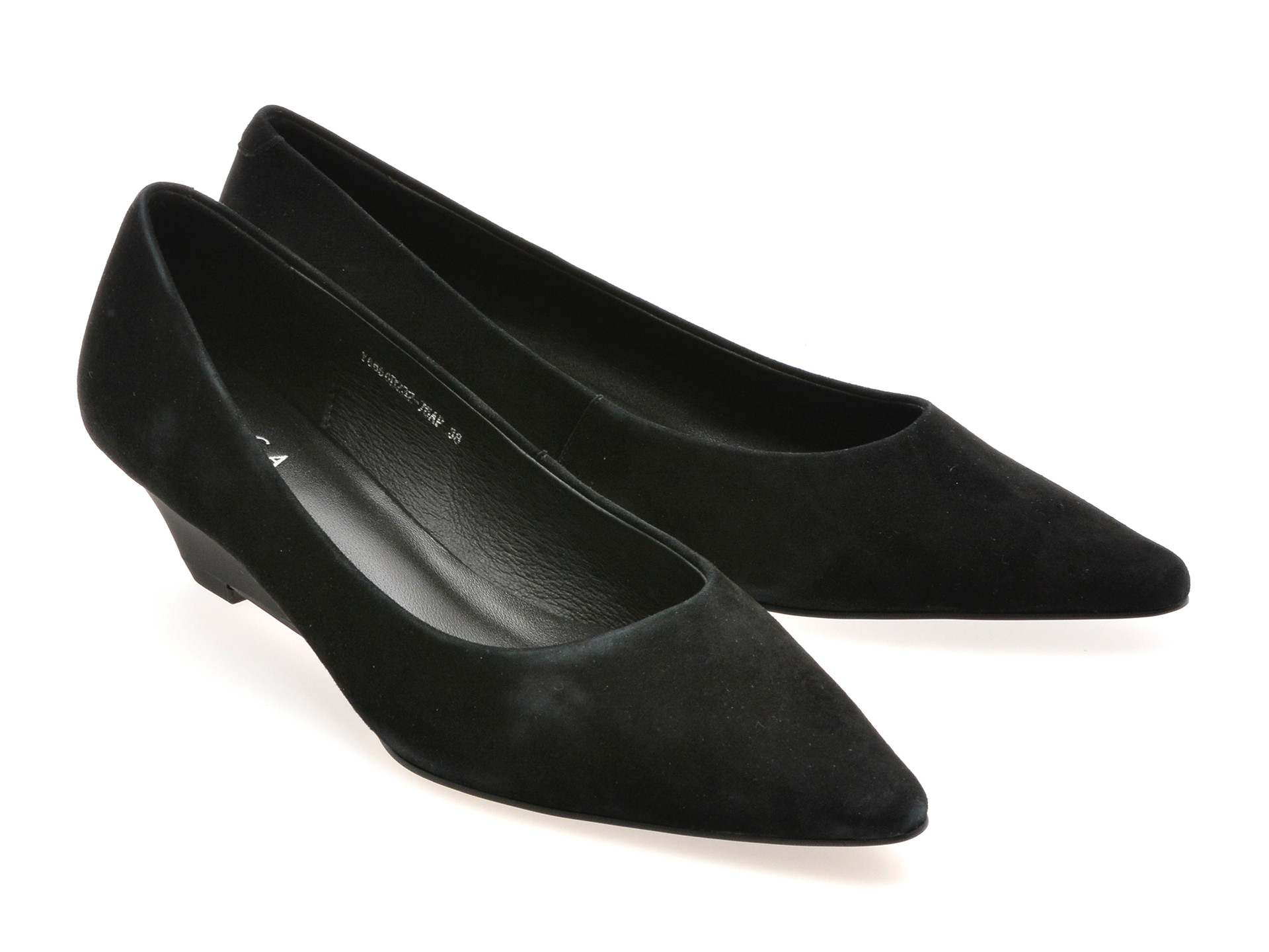 Pantofi EPICA negri, B232, din piele intoarsa