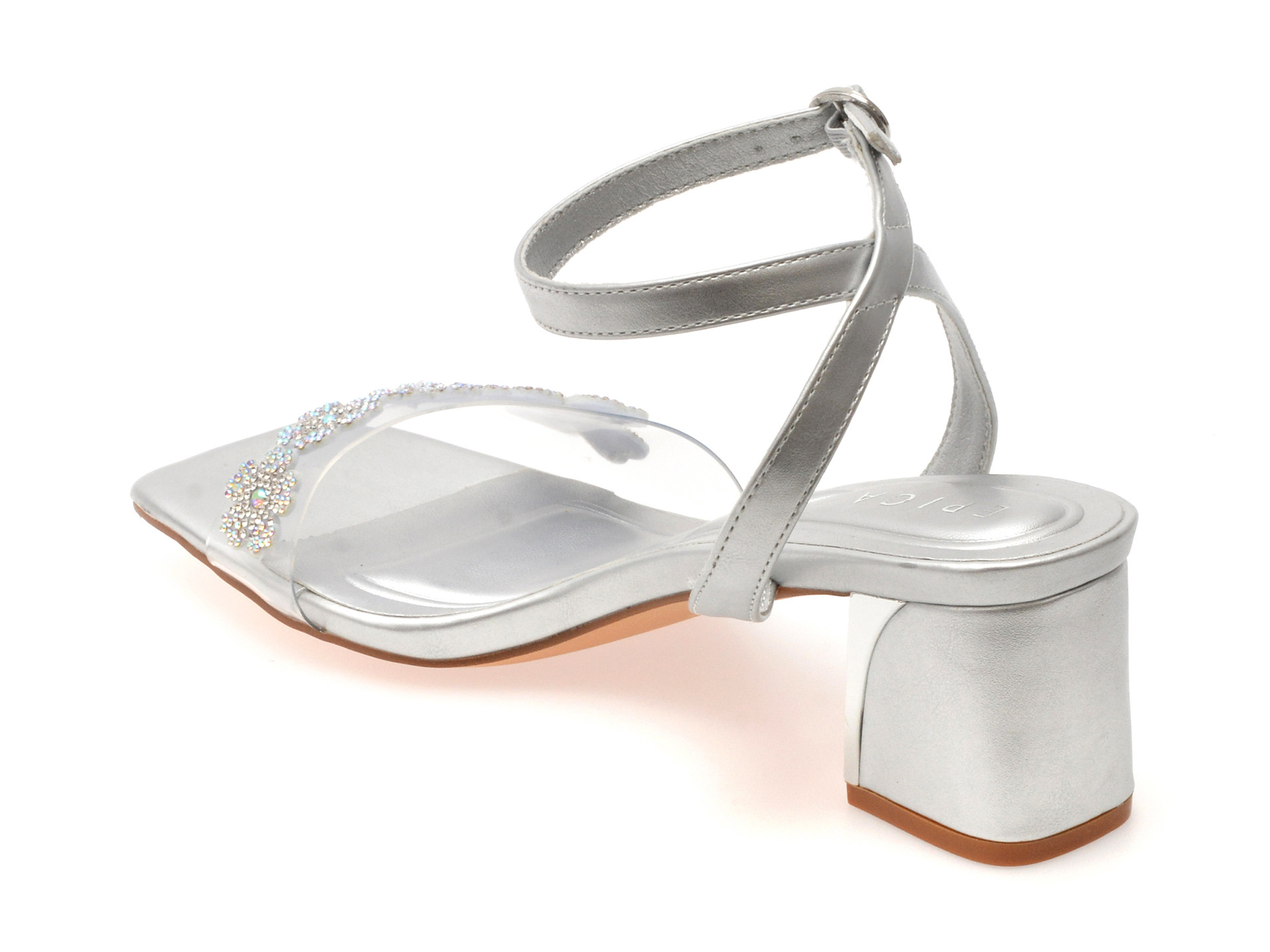Sandale EPICA argintii, 101602, din piele ecologica