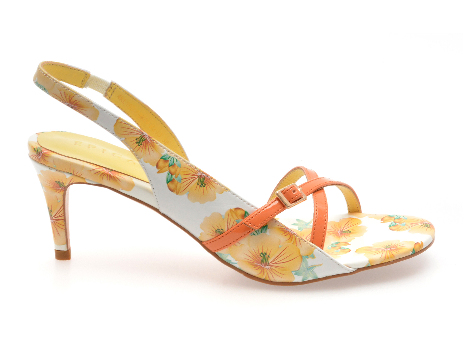 Sandale elegante epica galbene eb629 din piele naturala