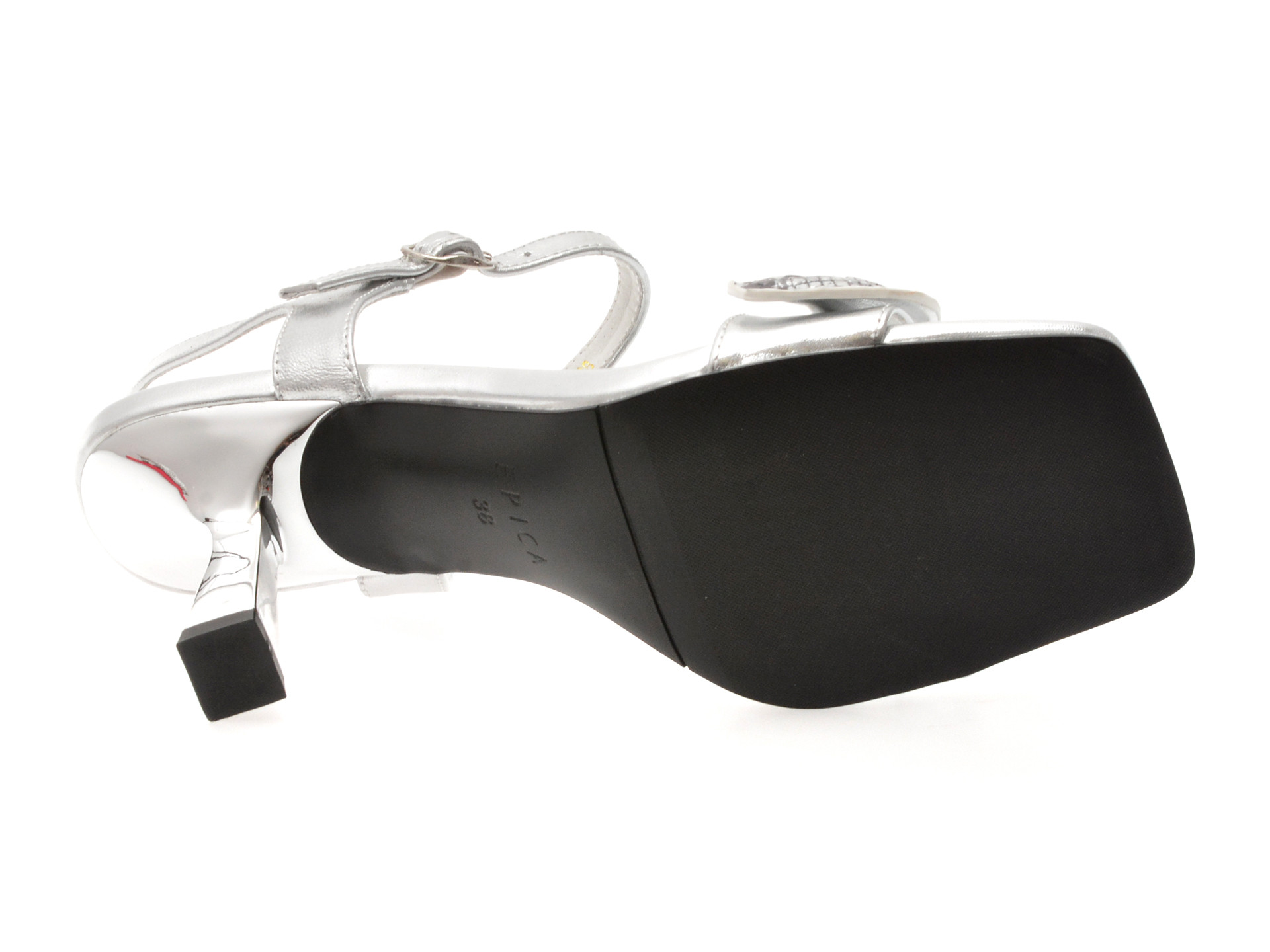 Sandale elegante EPICA argintii, 19162L, din piele naturala