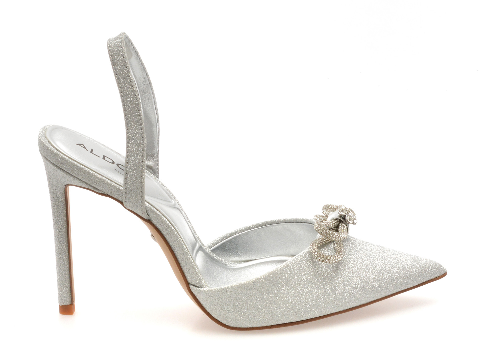 Pantofi eleganti ALDO argintii, ADDIE 040, din piele ecologica