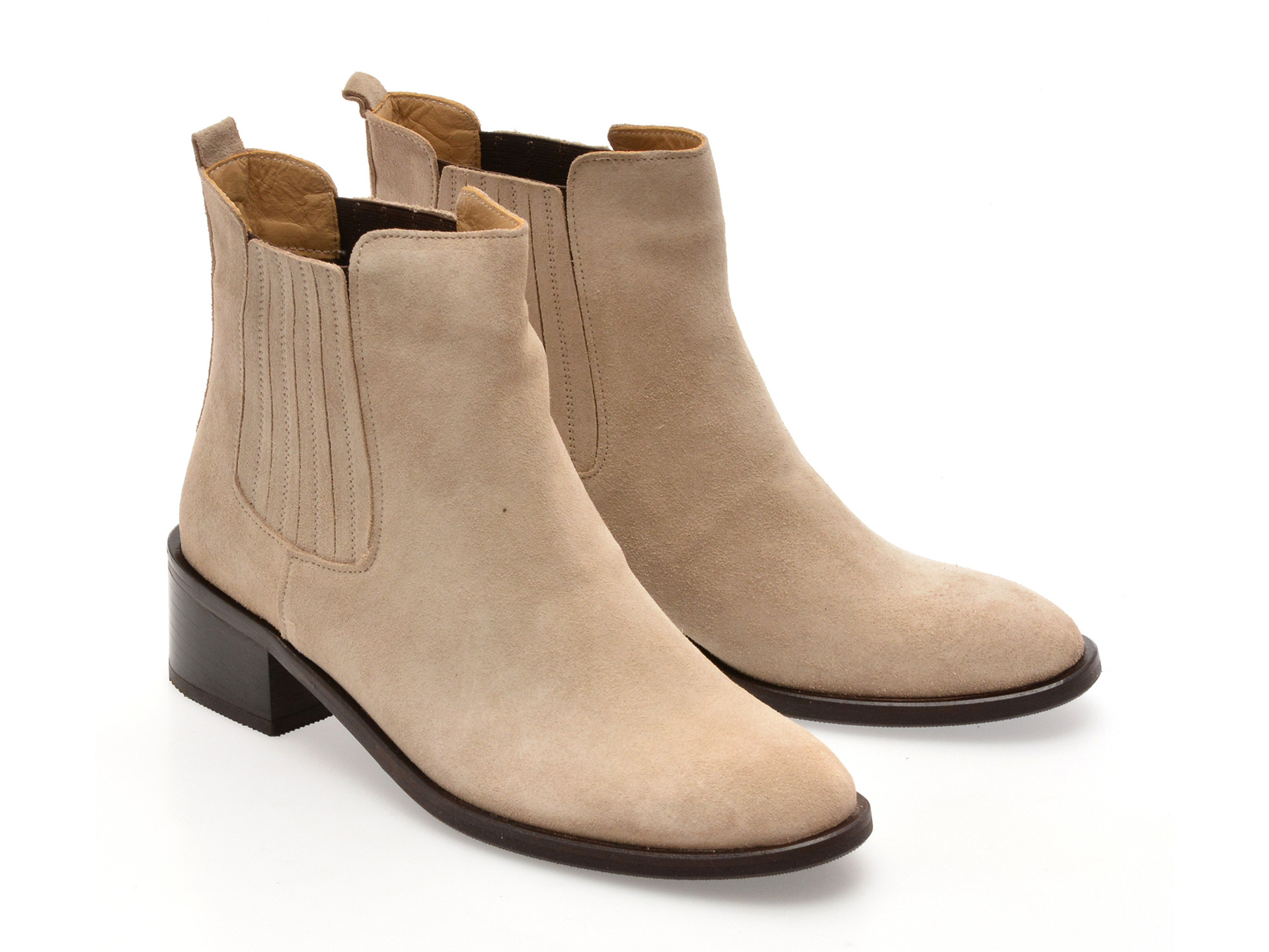 Ghete EPICA bej, 232080, din piele intoarsa