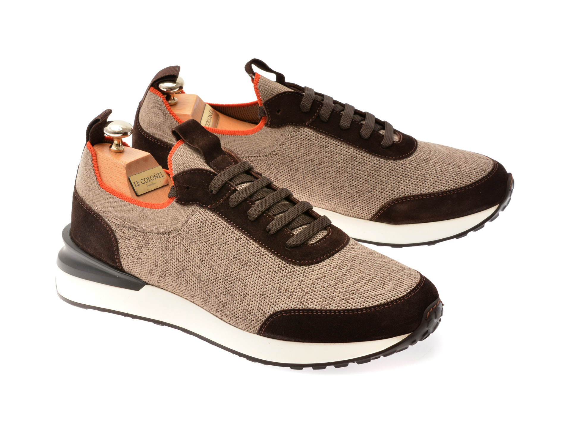 Pantofi sport LE COLONEL maro, 71334, din material textil
