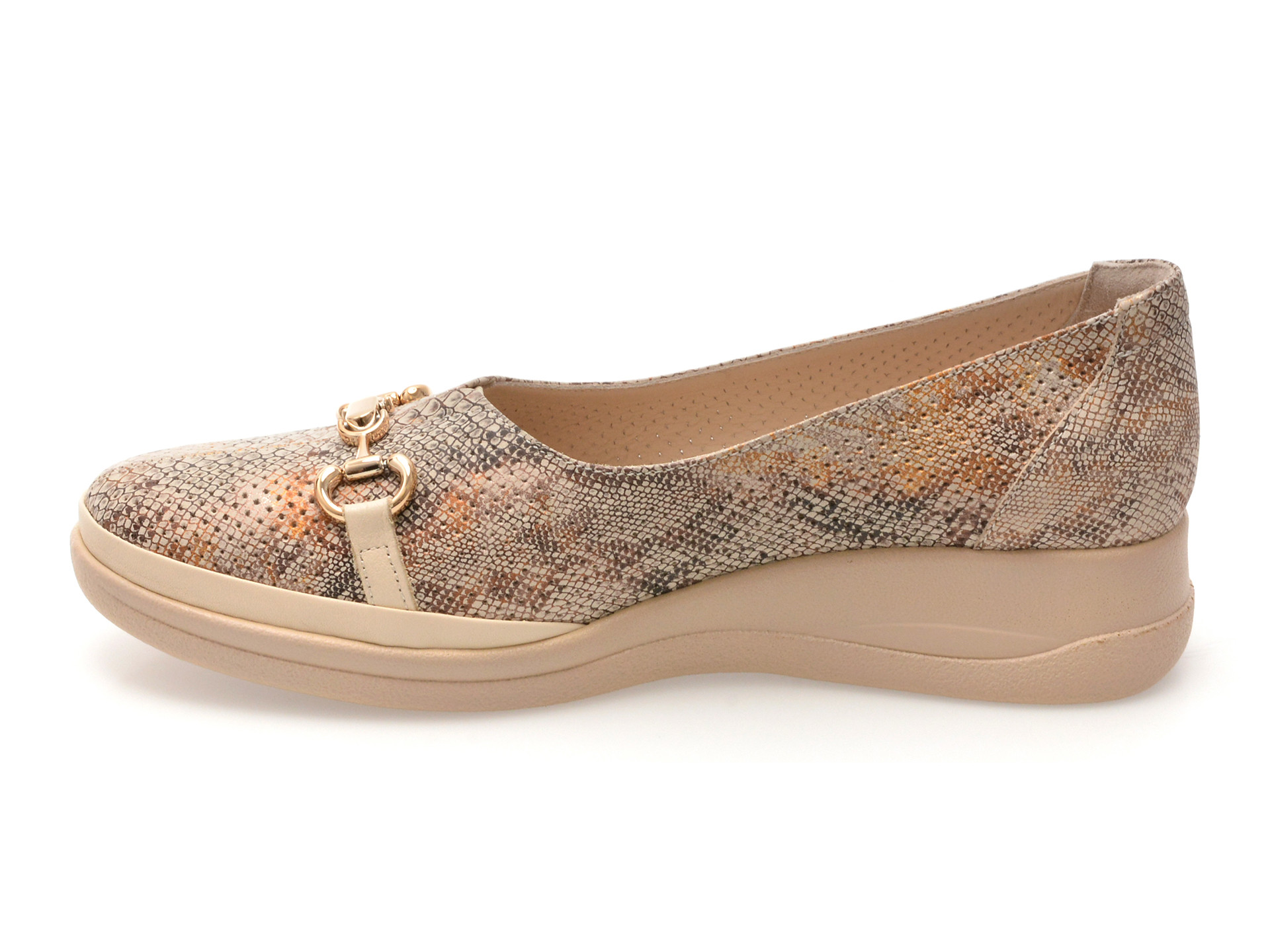 Balerini IMAGE bej, 13403, din piele naturala