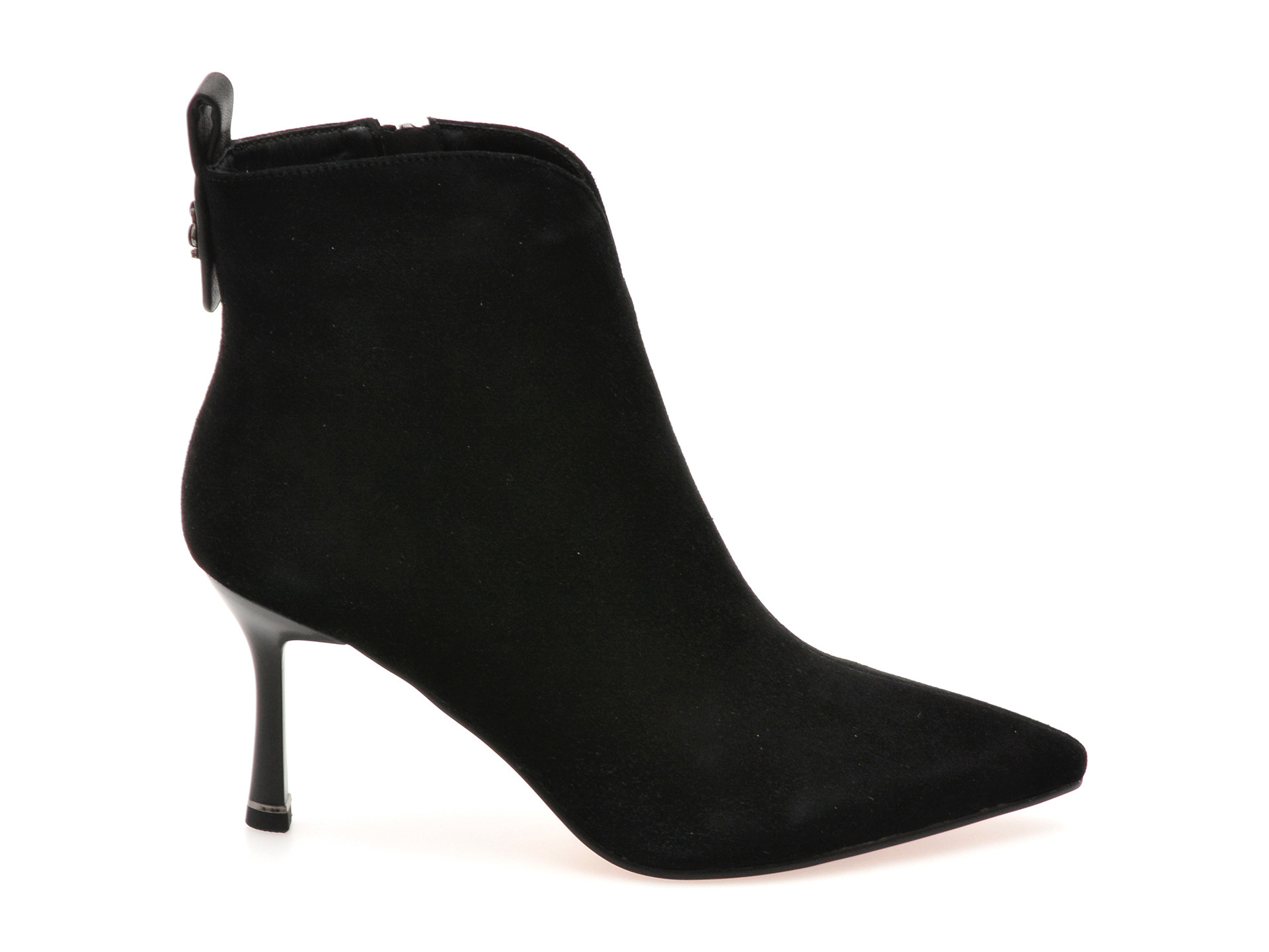 Botine elegante EPICA negre, A1501, din piele intoarsa