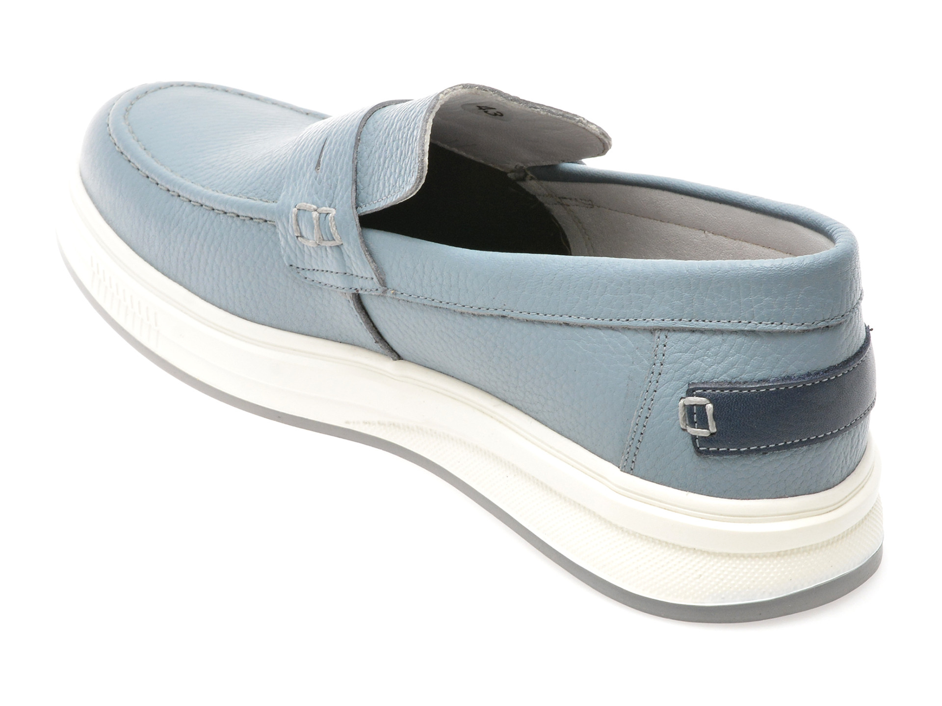 Mocasini eleganti OTTER albastri, 3751, din piele naturala