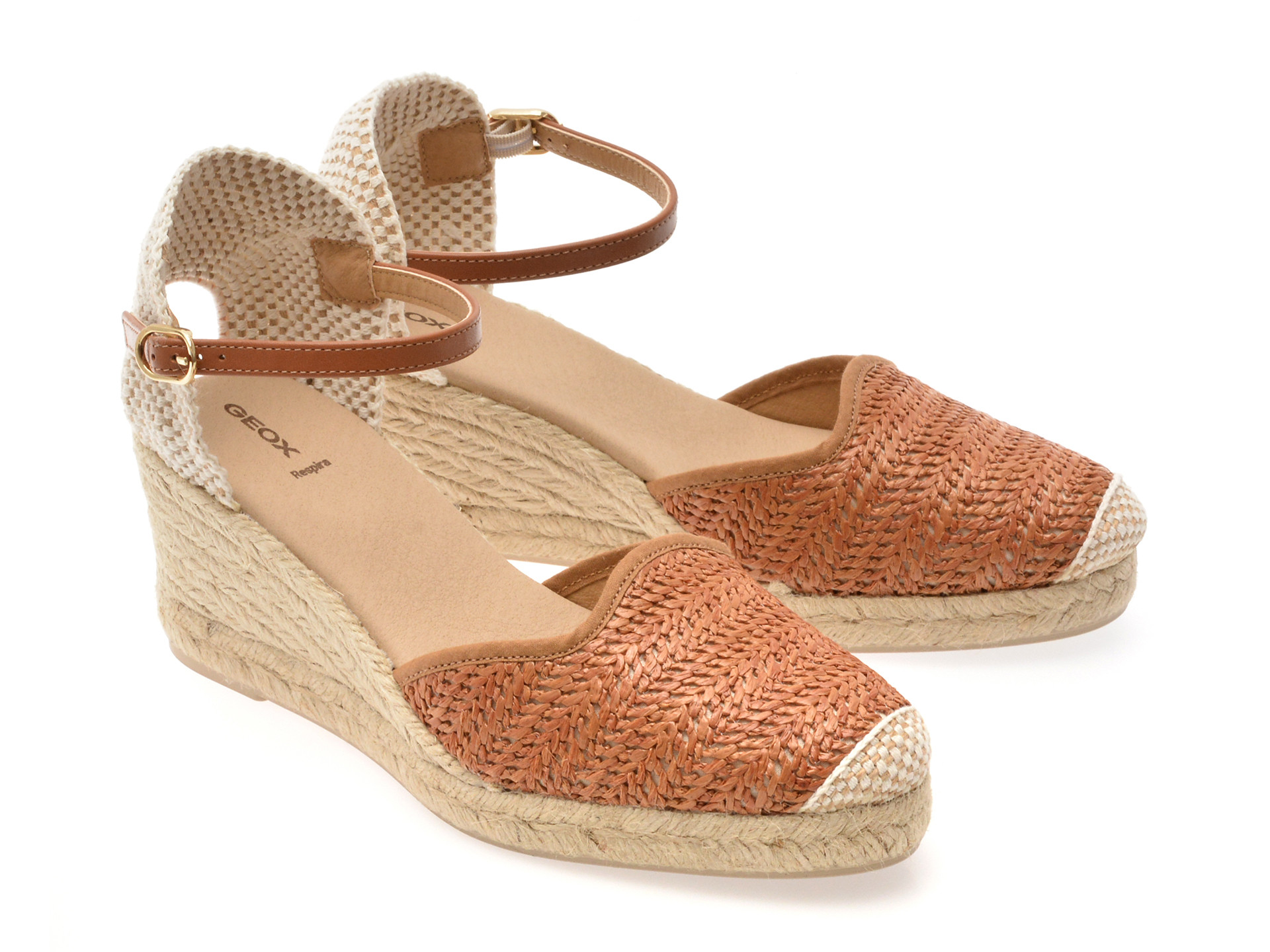 Sandale GEOX maro, D55NGE, din material textil