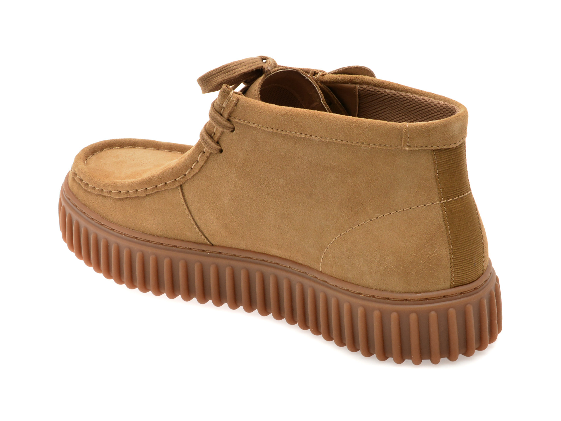 Ghete CLARKS bej, TORHILL HI, din piele intoarsa
