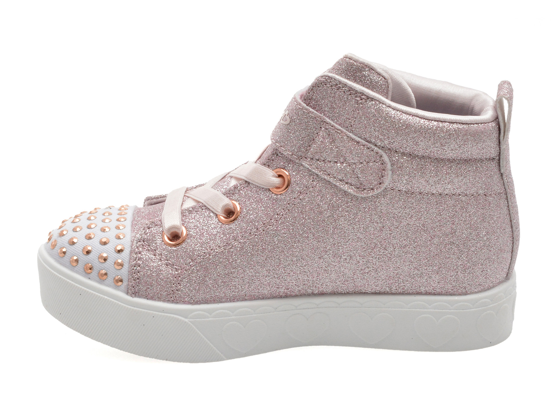 Ghete SKECHERS roz, HEART STEPS, din piele ecologica