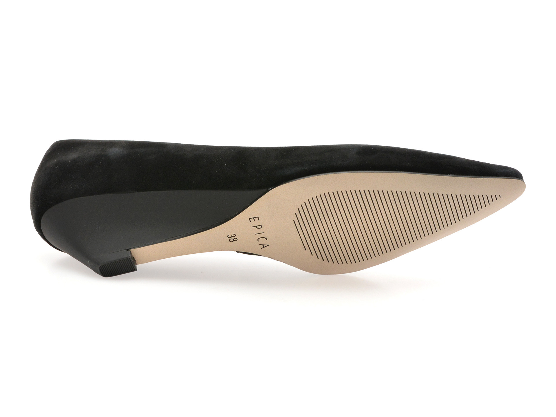 Pantofi EPICA negri, B232, din piele intoarsa