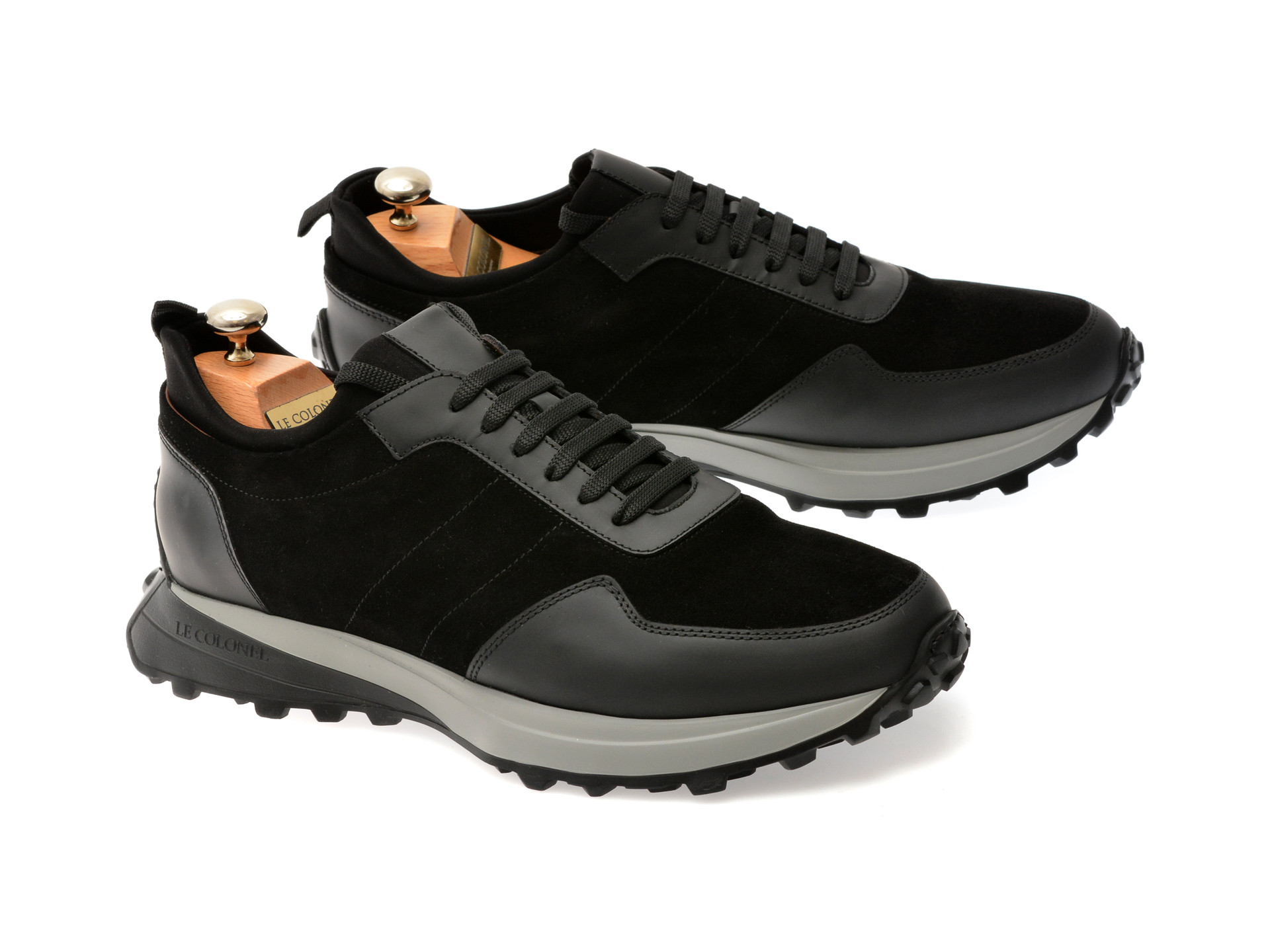 Pantofi sport LE COLONEL negri, 66739, din piele intoarsa