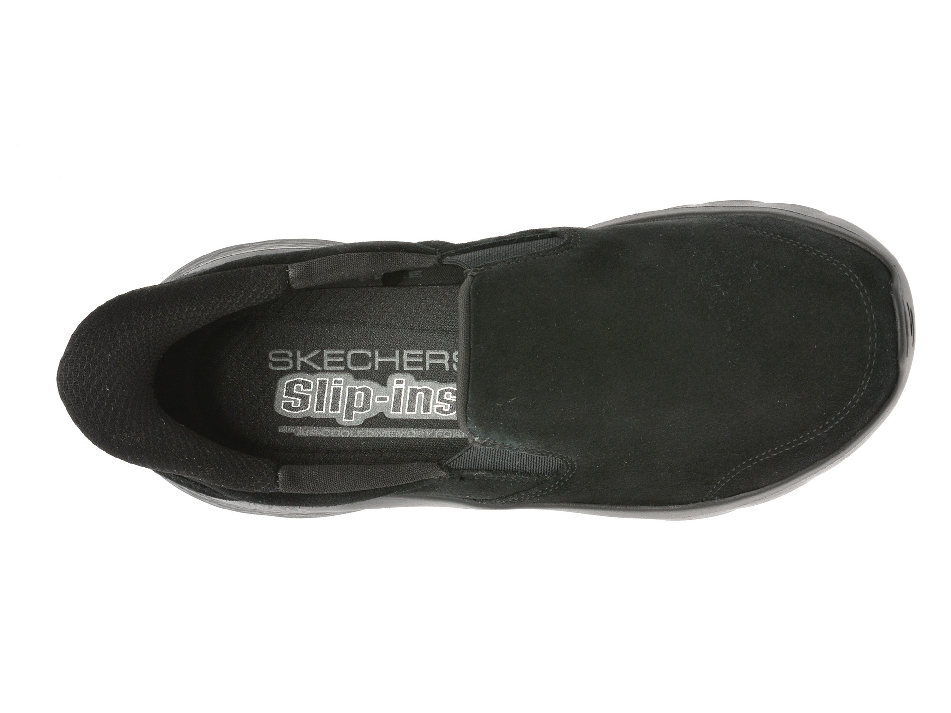 Pantofi sport SKECHERS negri, GO WALK FLEX, din piele intoarsa