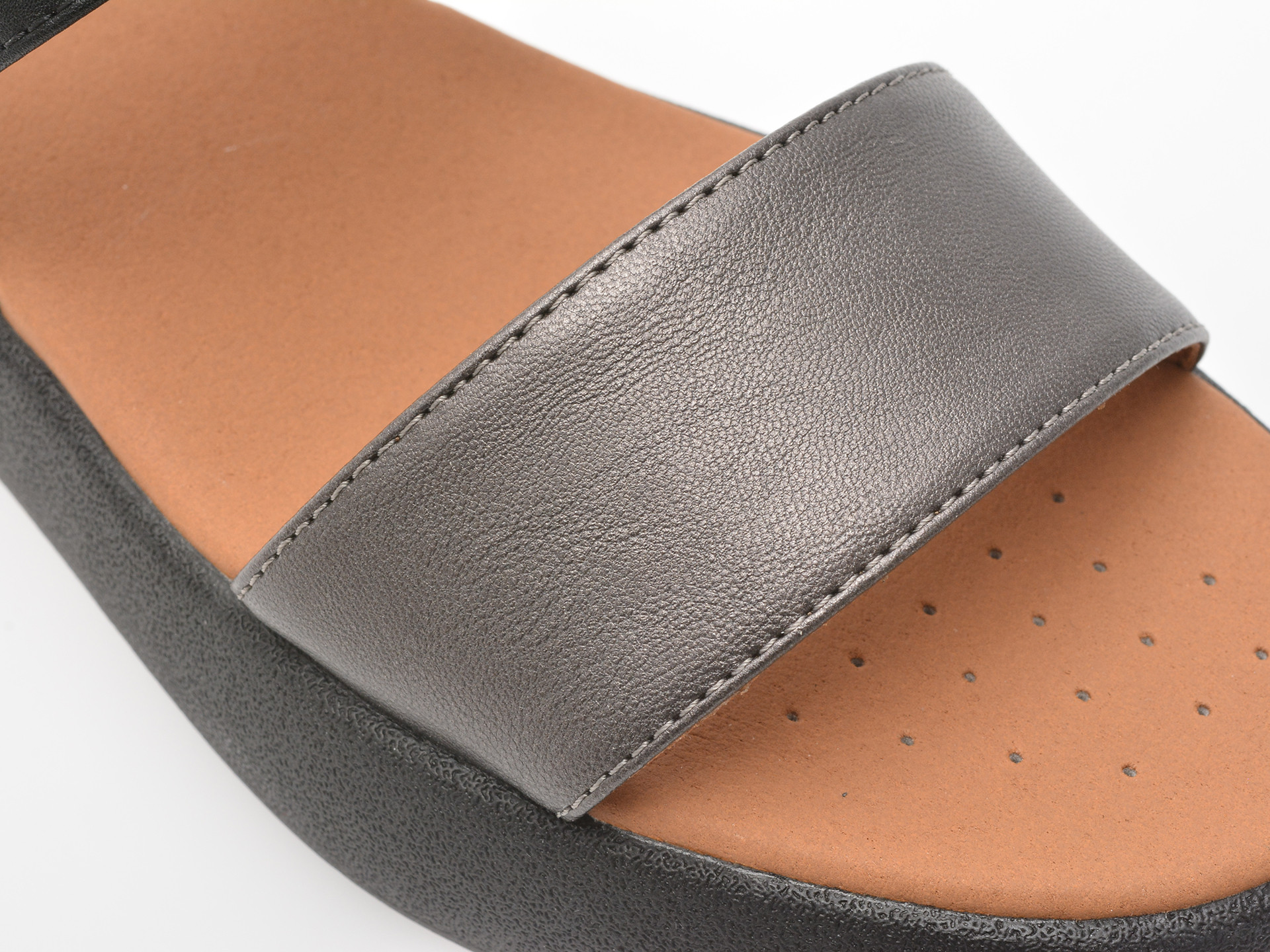 Sandale GEOX negre, D550NA, din piele ecologica