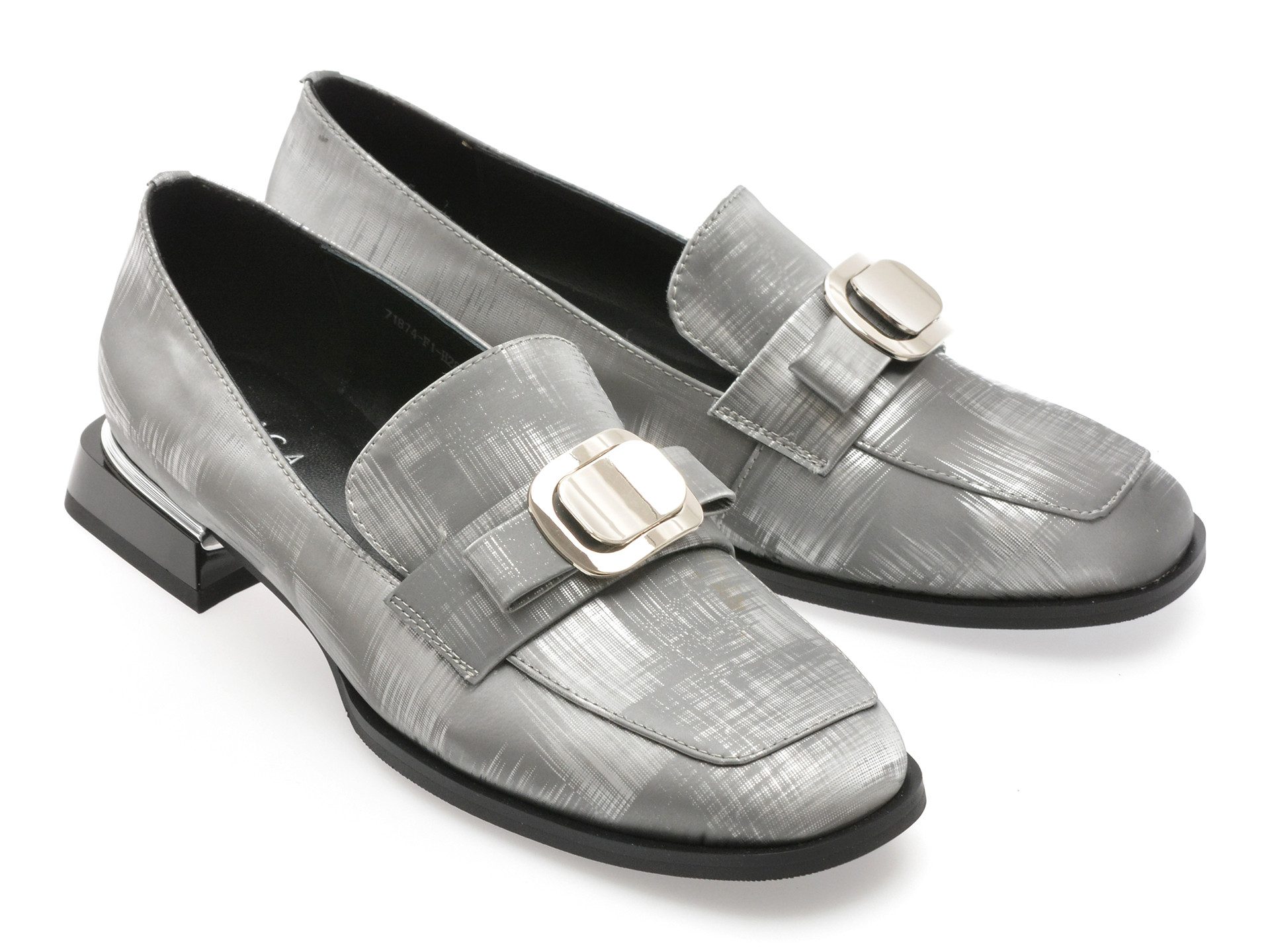 Mocasini epica gri 71874 din piele naturala