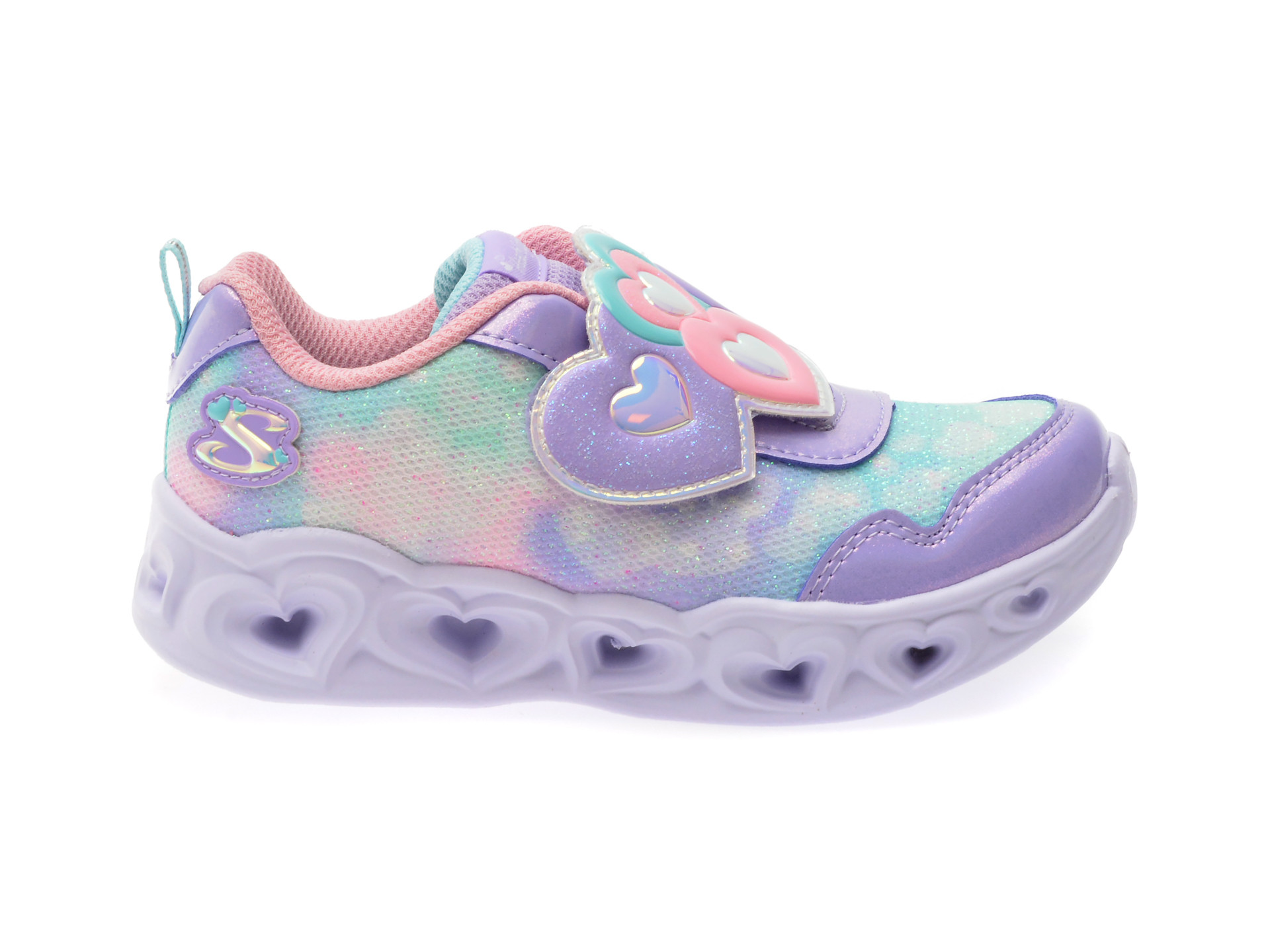 Pantofi sport SKECHERS mov, HEART LIGHTS, din material textil