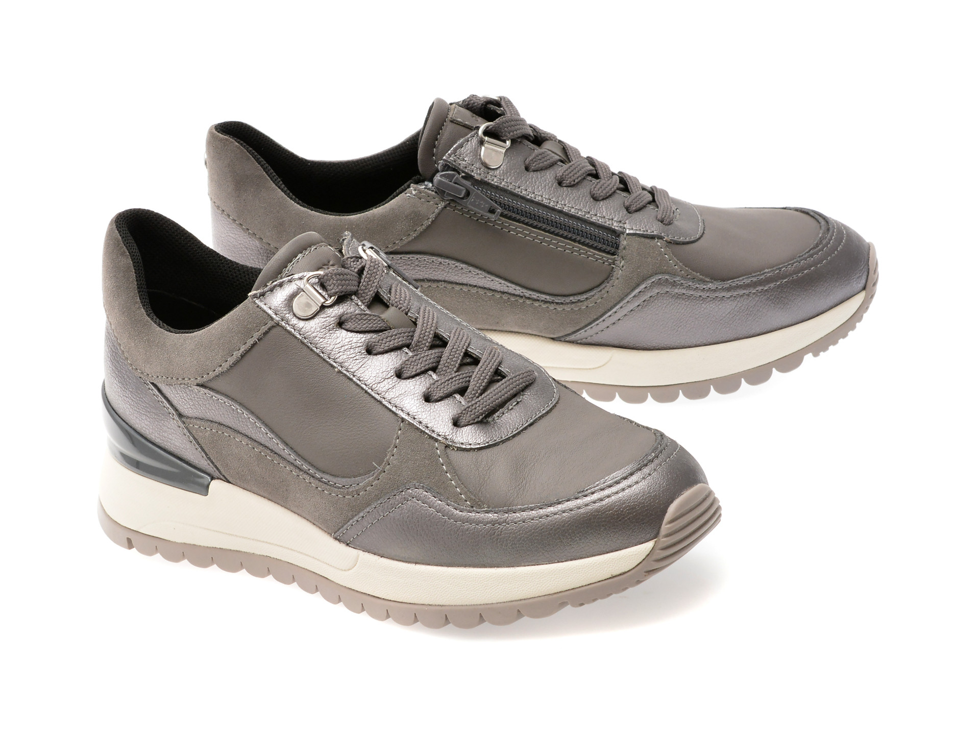 Pantofi sport GEOX gri, D5600A, din piele naturala