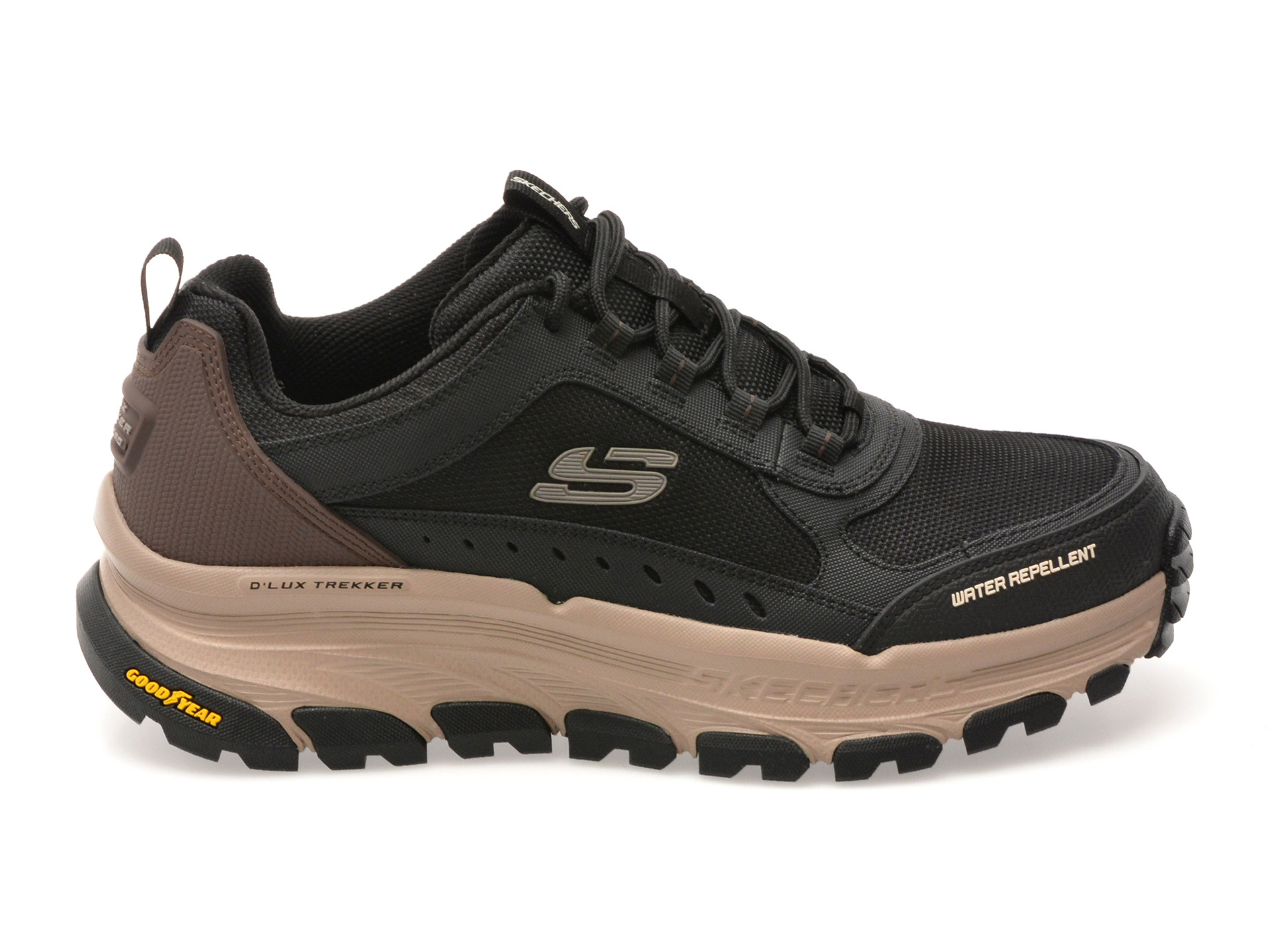 Pantofi sport SKECHERS negri, D LUX TREKKER, din material textil