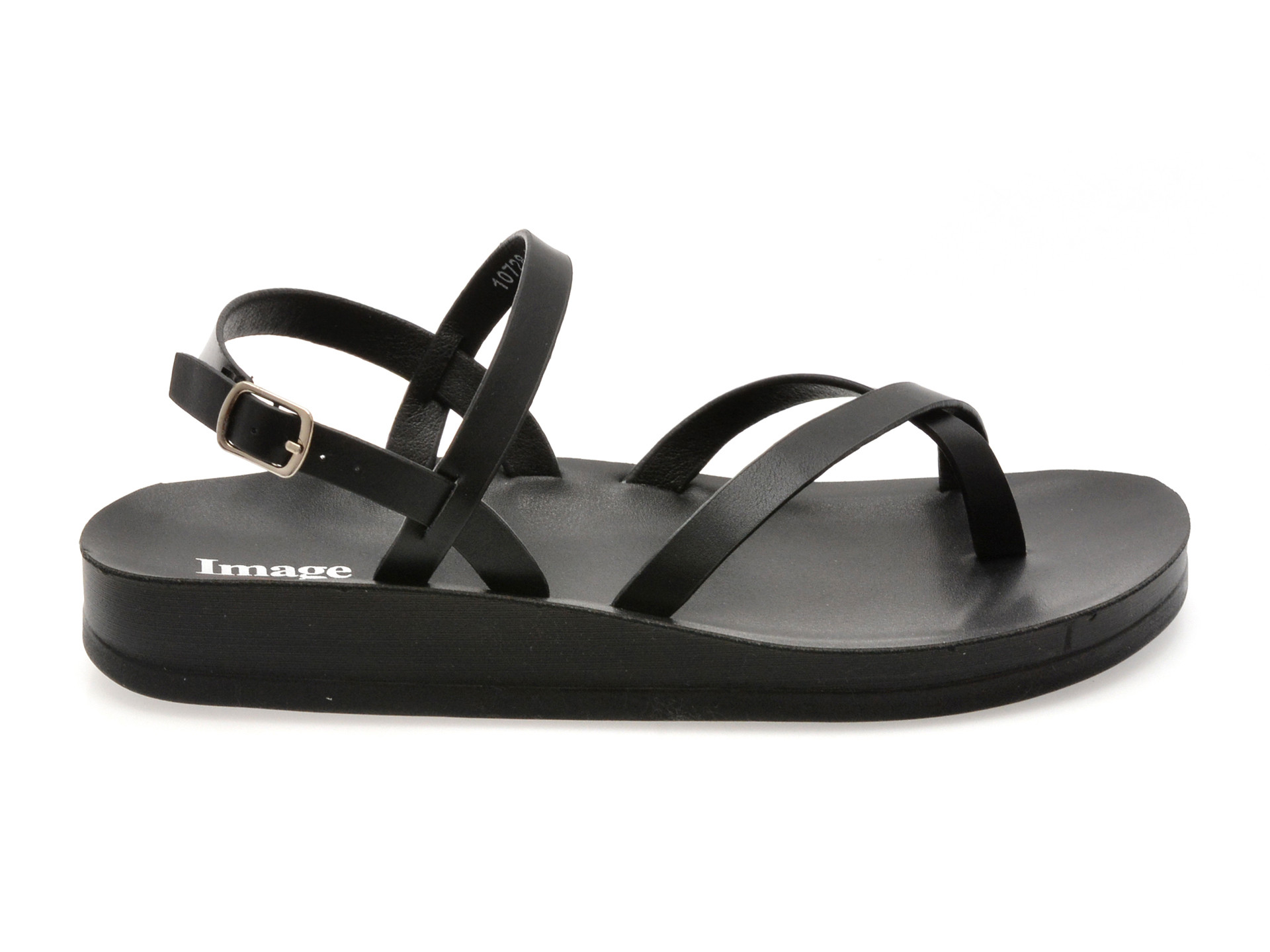 Sandale image negre 10728 din piele ecologica