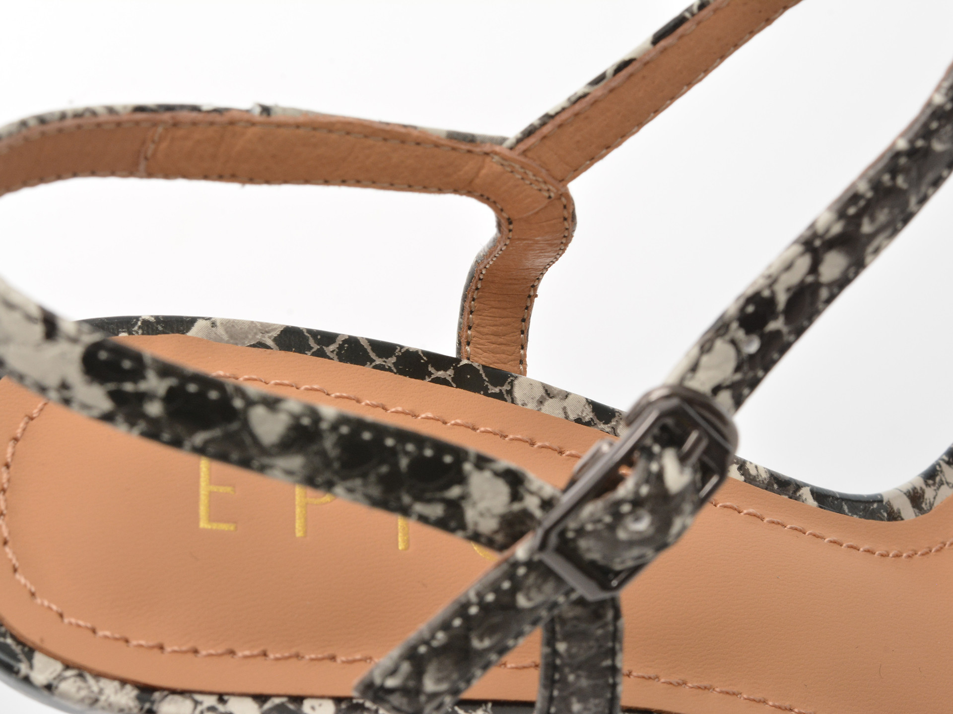 Sandale elegante EPICA gri, E302, din piele naturala