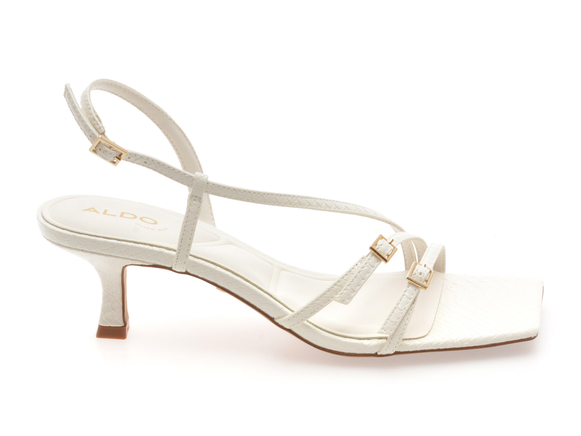 Sandale elegante ALDO albe, HARLIE 100, din piele ecologica