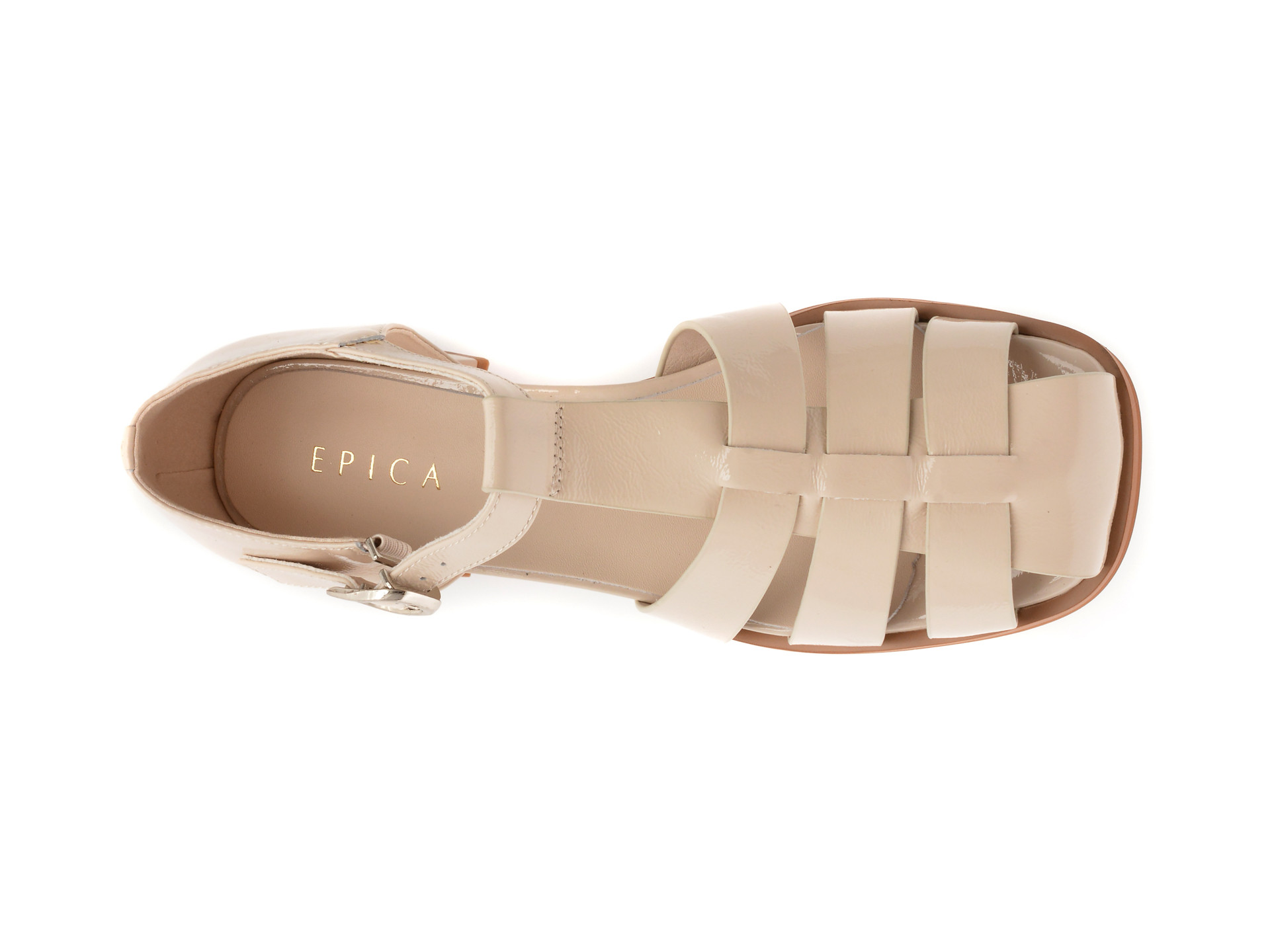Sandale EPICA bej, 1131G11, din piele naturala lacuita