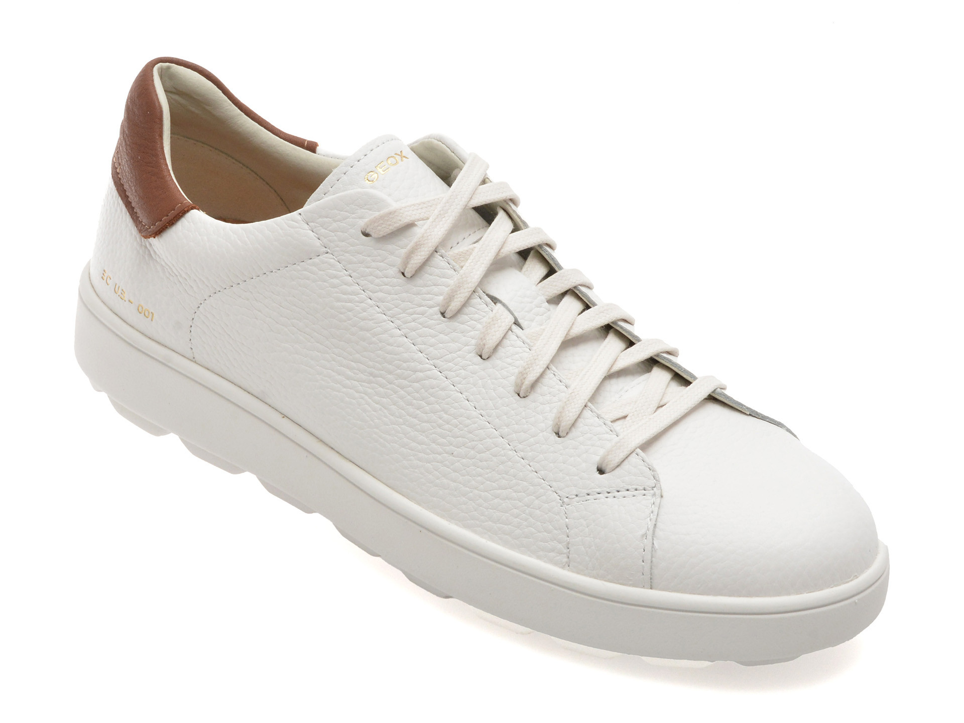 Pantofi sport GEOX albi, U55GPC, din piele naturala