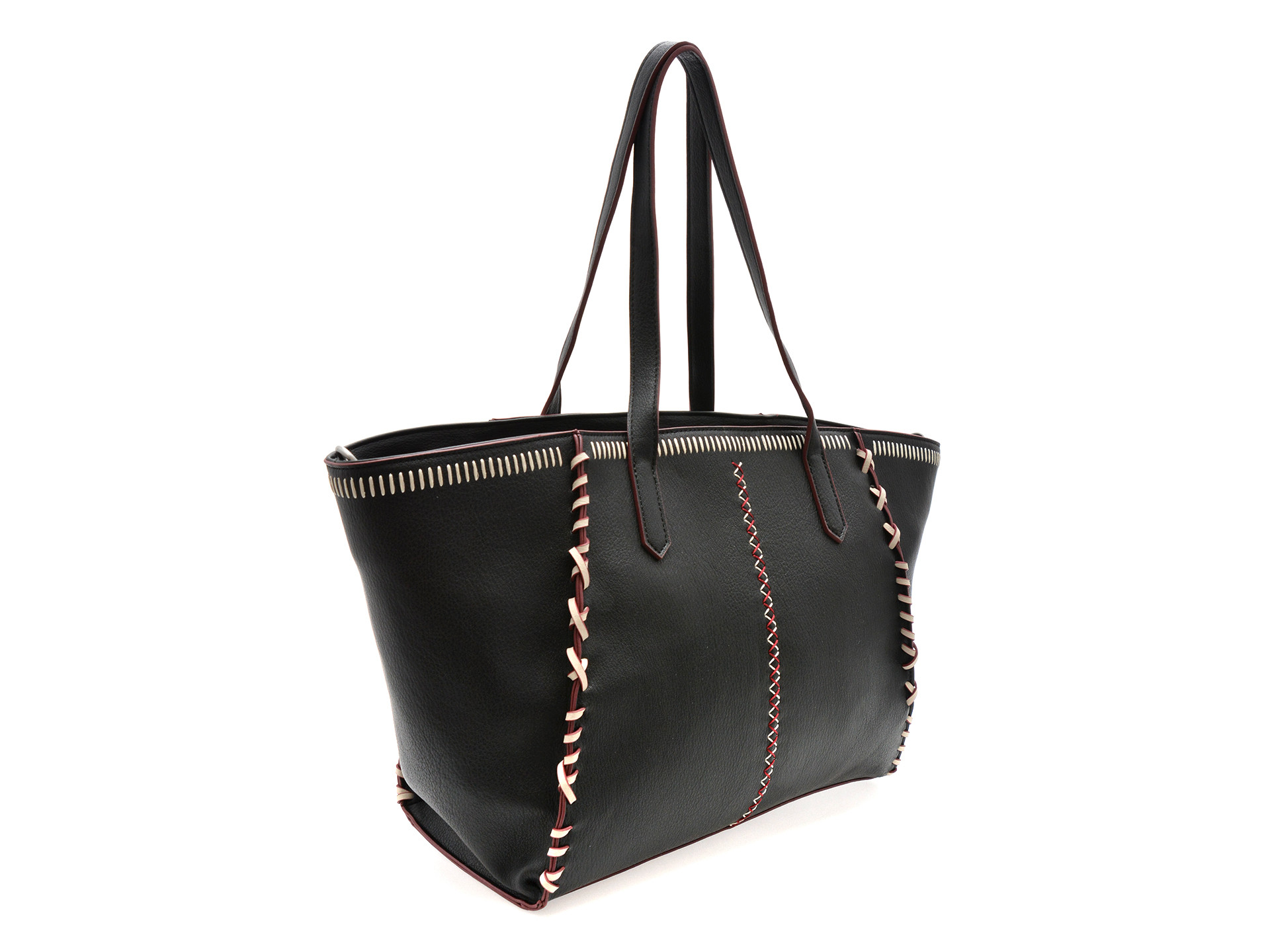 Geanta DESIGUAL neagra, WAXP95, din piele ecologica