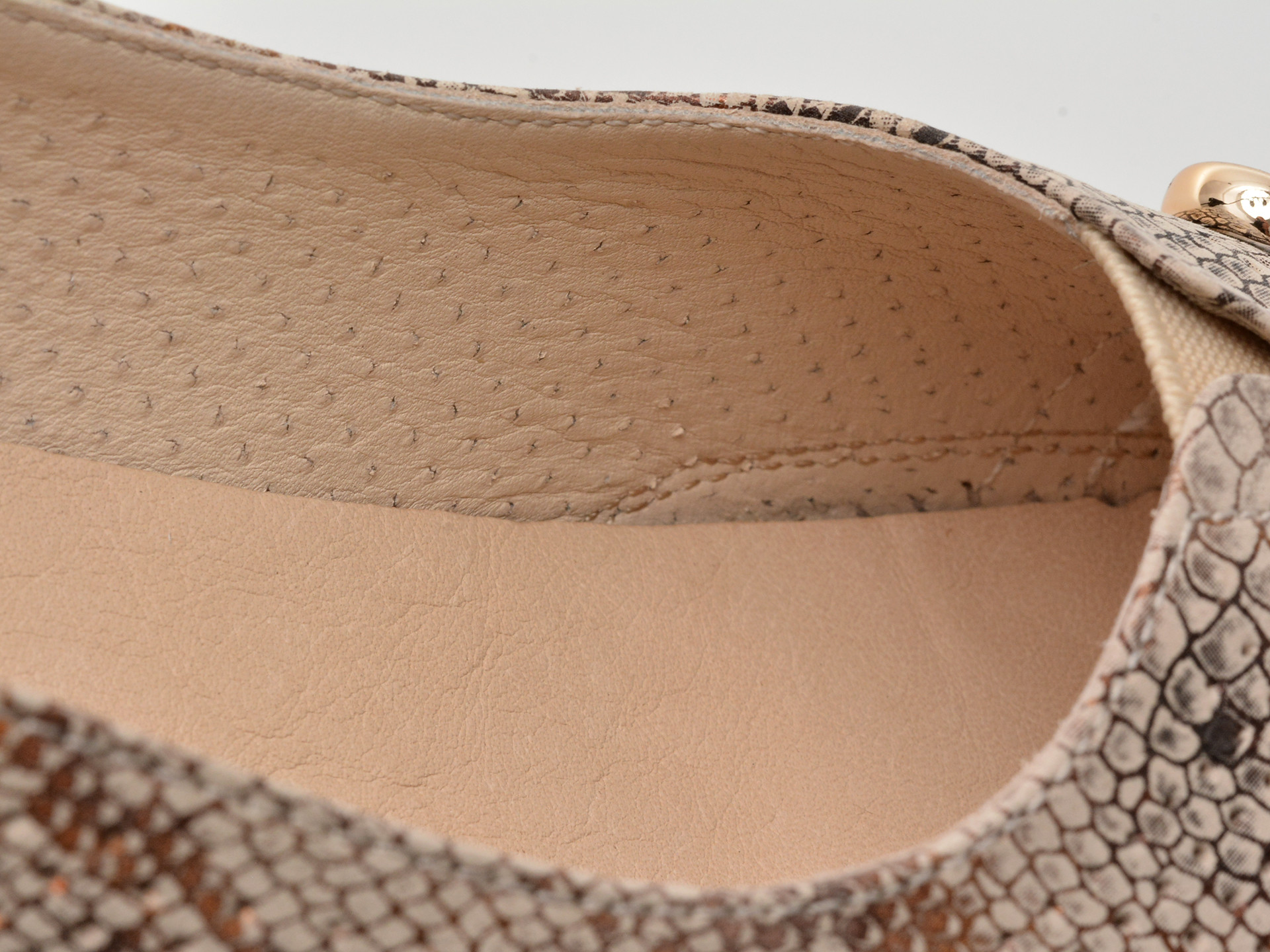 Balerini IMAGE bej, 13403, din piele naturala