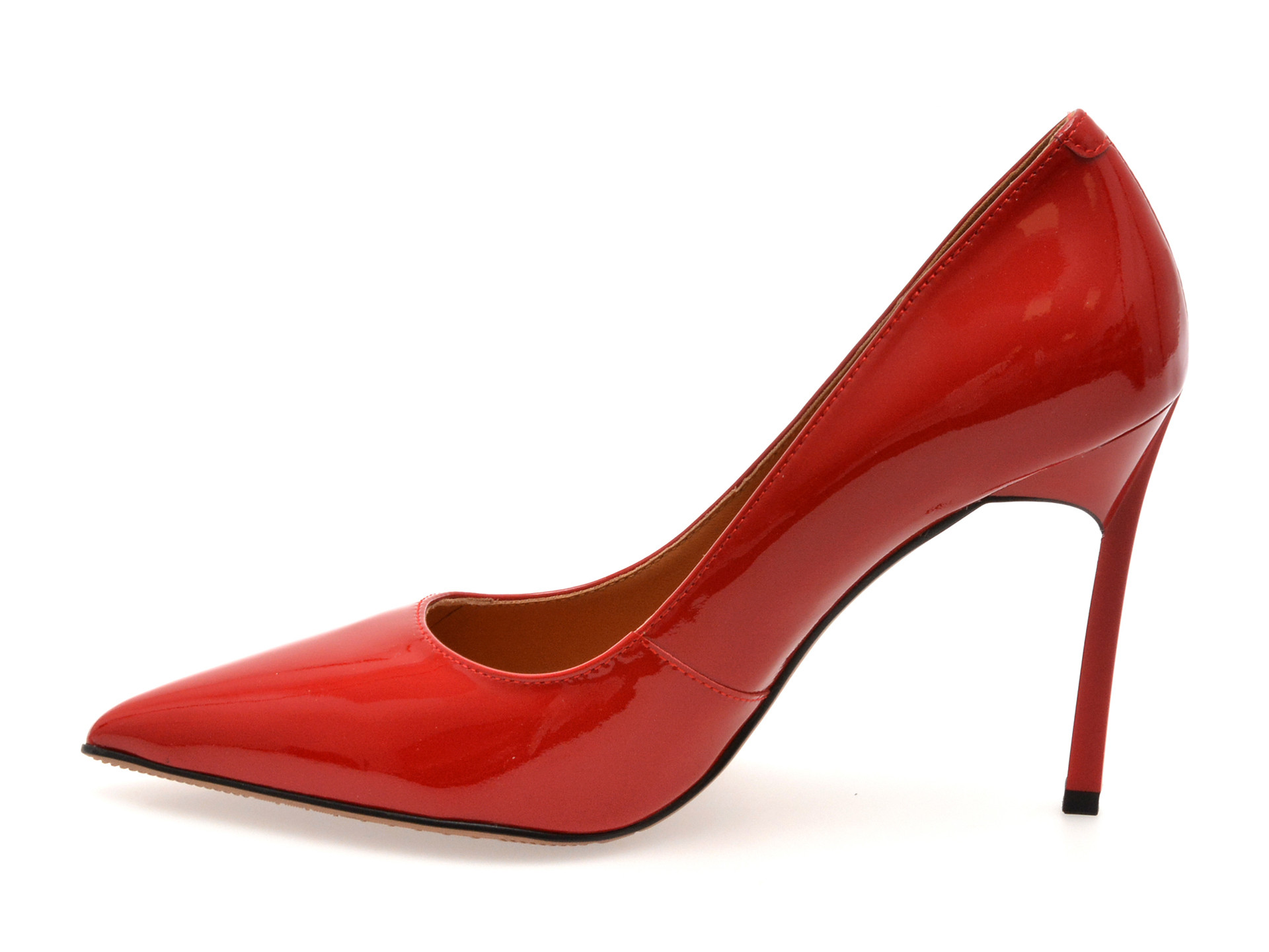 Pantofi eleganti EPICA rosii, E19070, din piele naturala lacuita