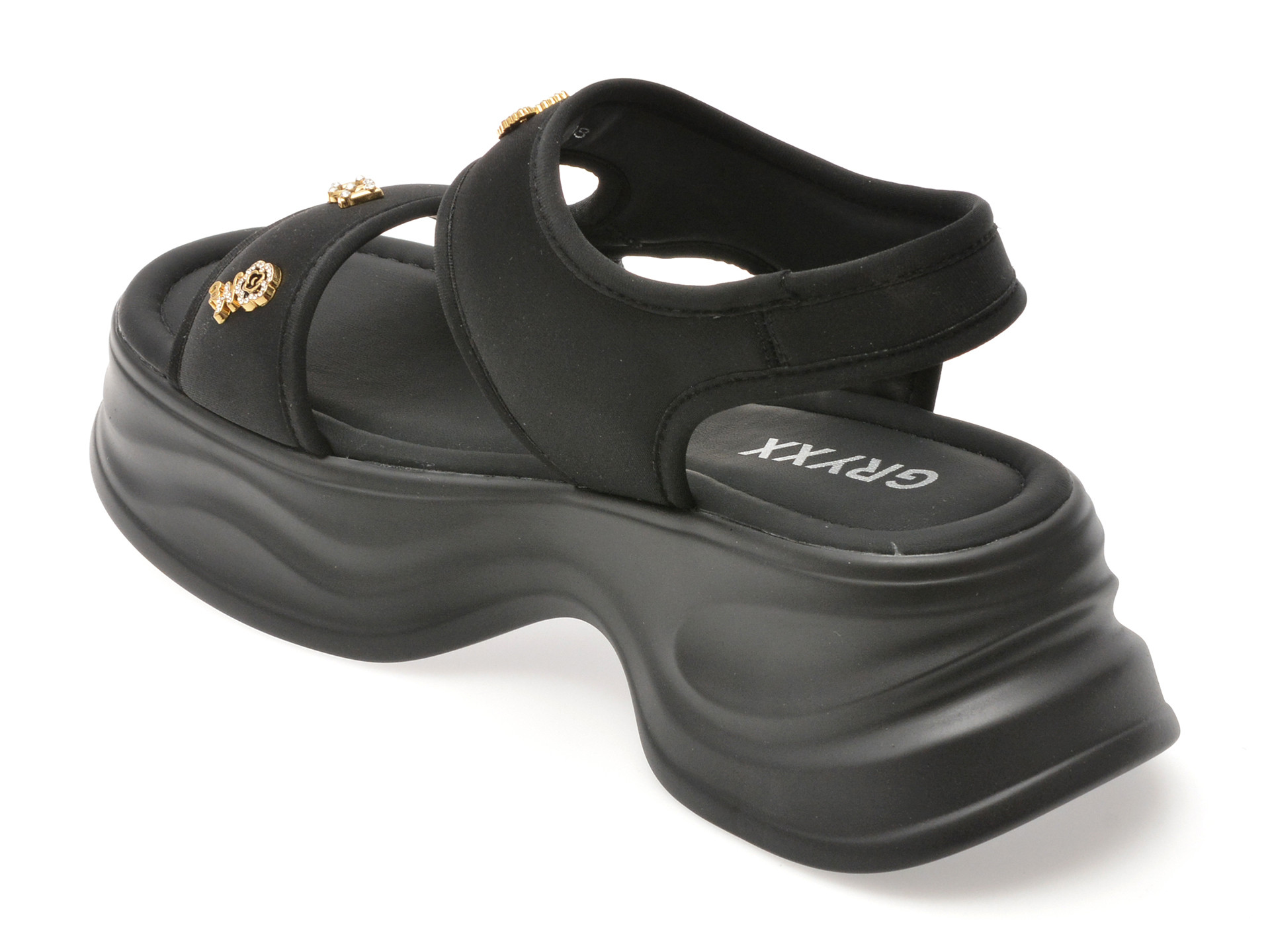 Sandale GRYXX negre, 5508, din material textil