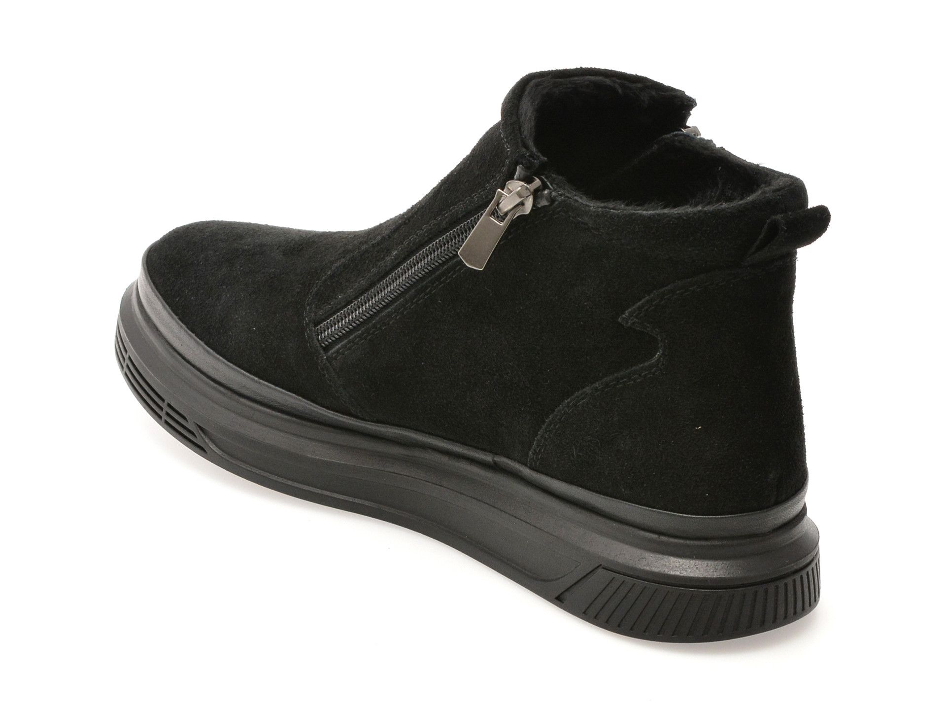 Ghete IMAGE negre, 213113, din piele intoarsa