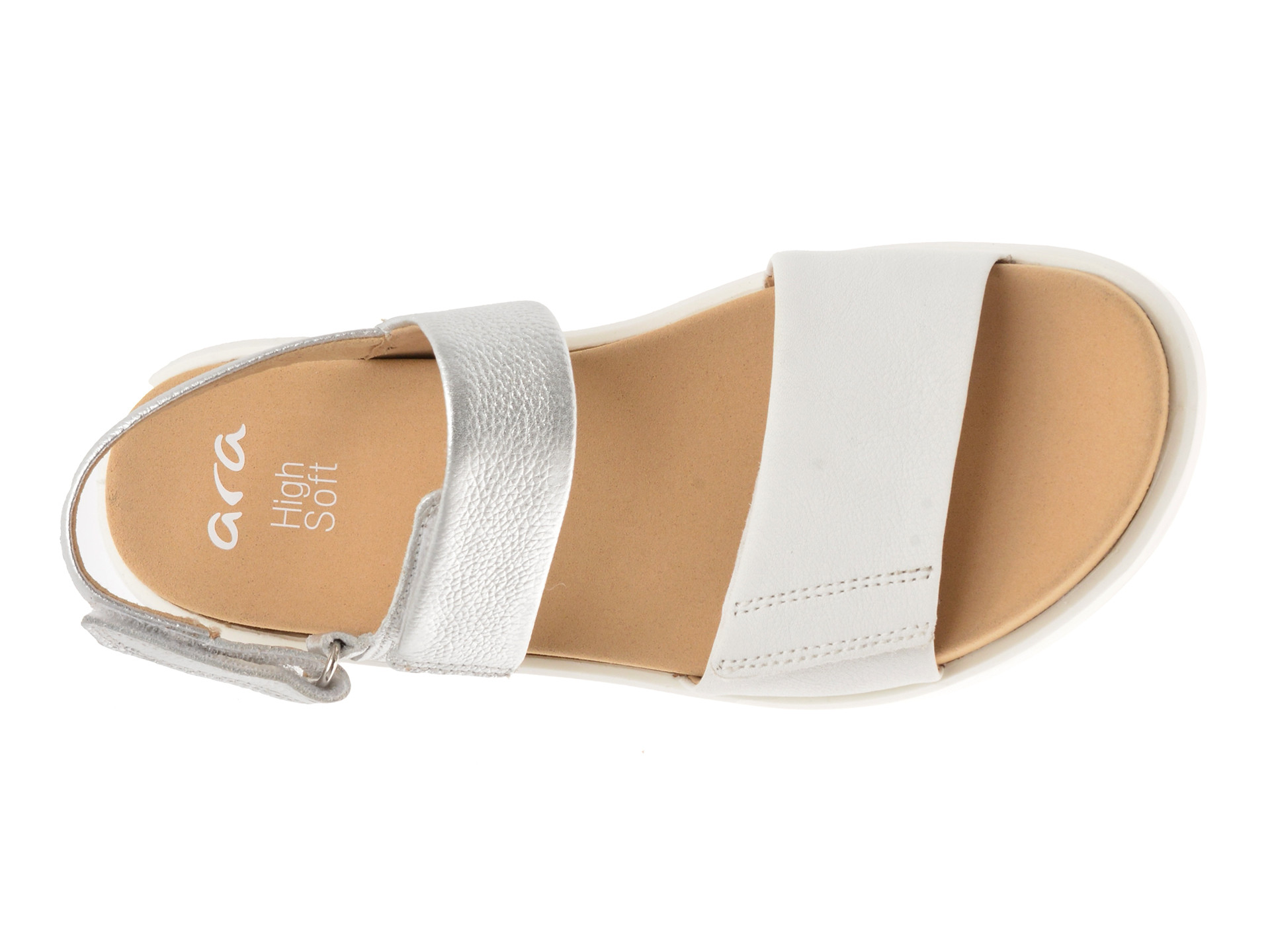 Sandale ARA argintii, 21401, din piele naturala