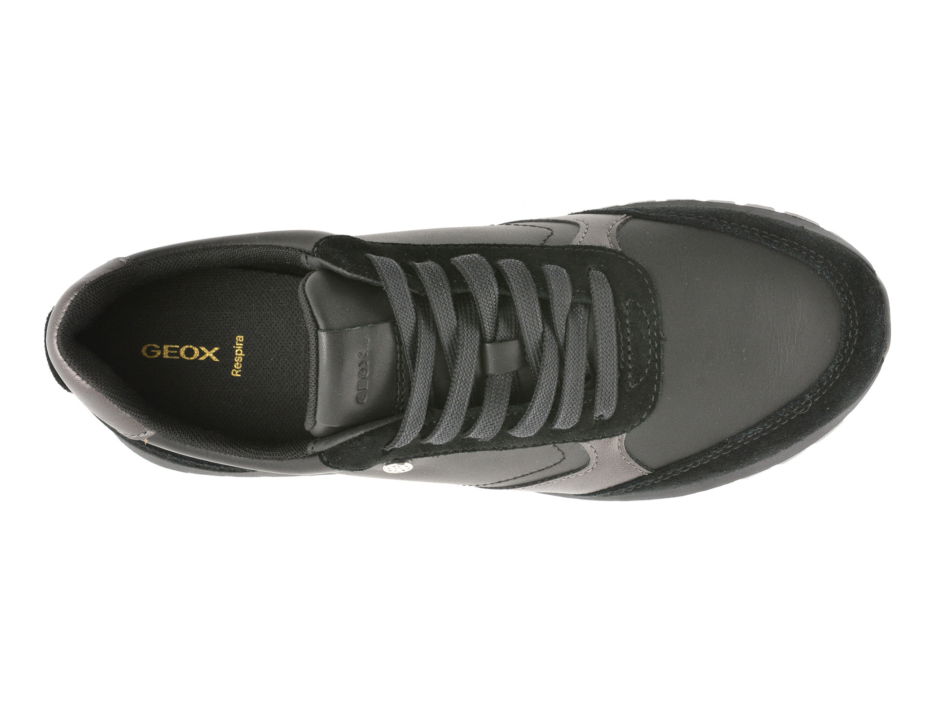 Pantofi sport GEOX negri, D55YPC, din piele naturala