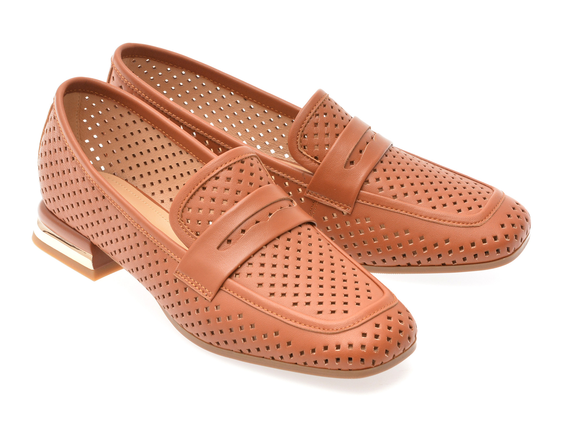 Mocasini IMAGE maro, HR364, din piele naturala