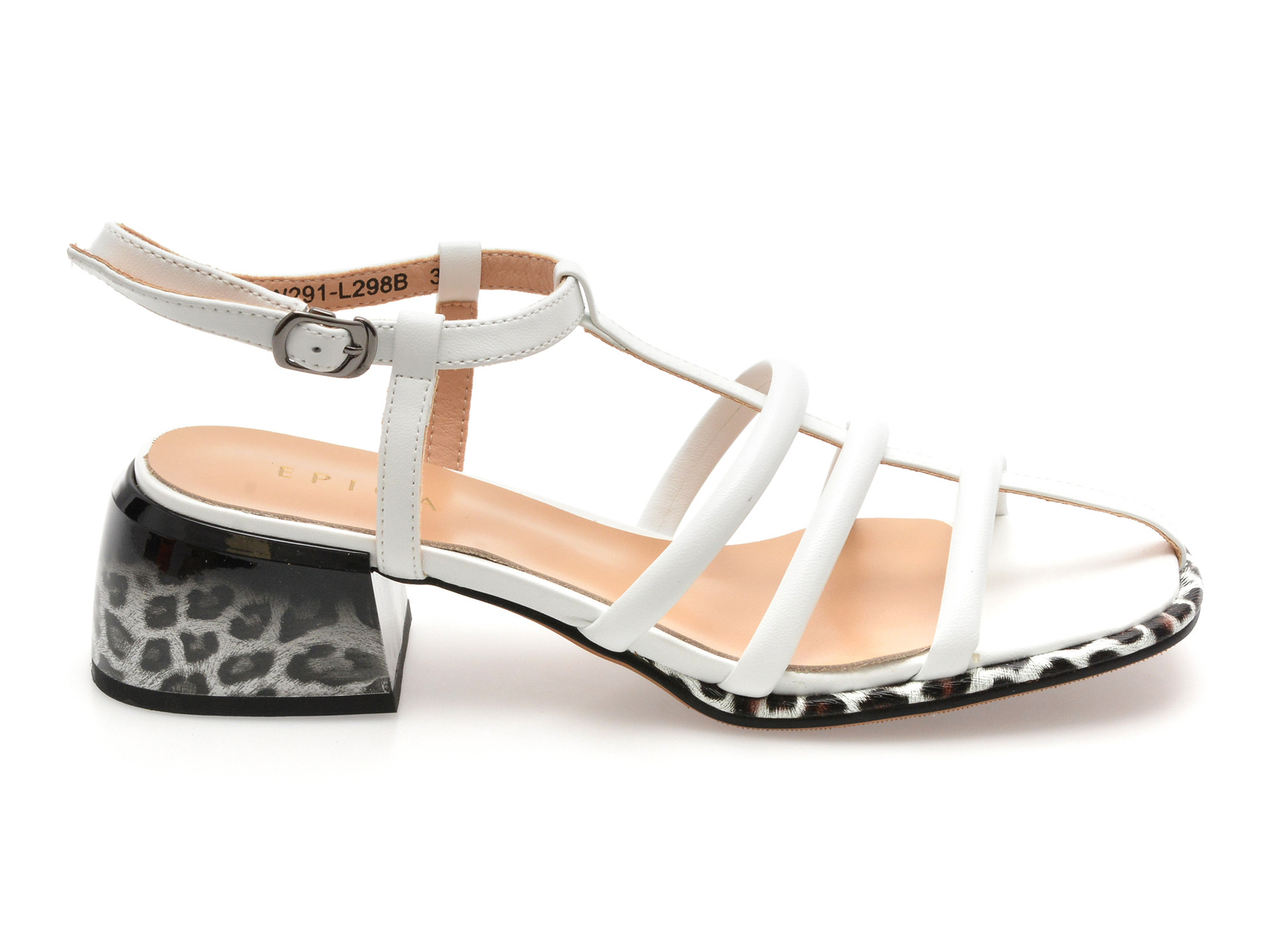 Sandale EPICA albe, 291298, din piele naturala