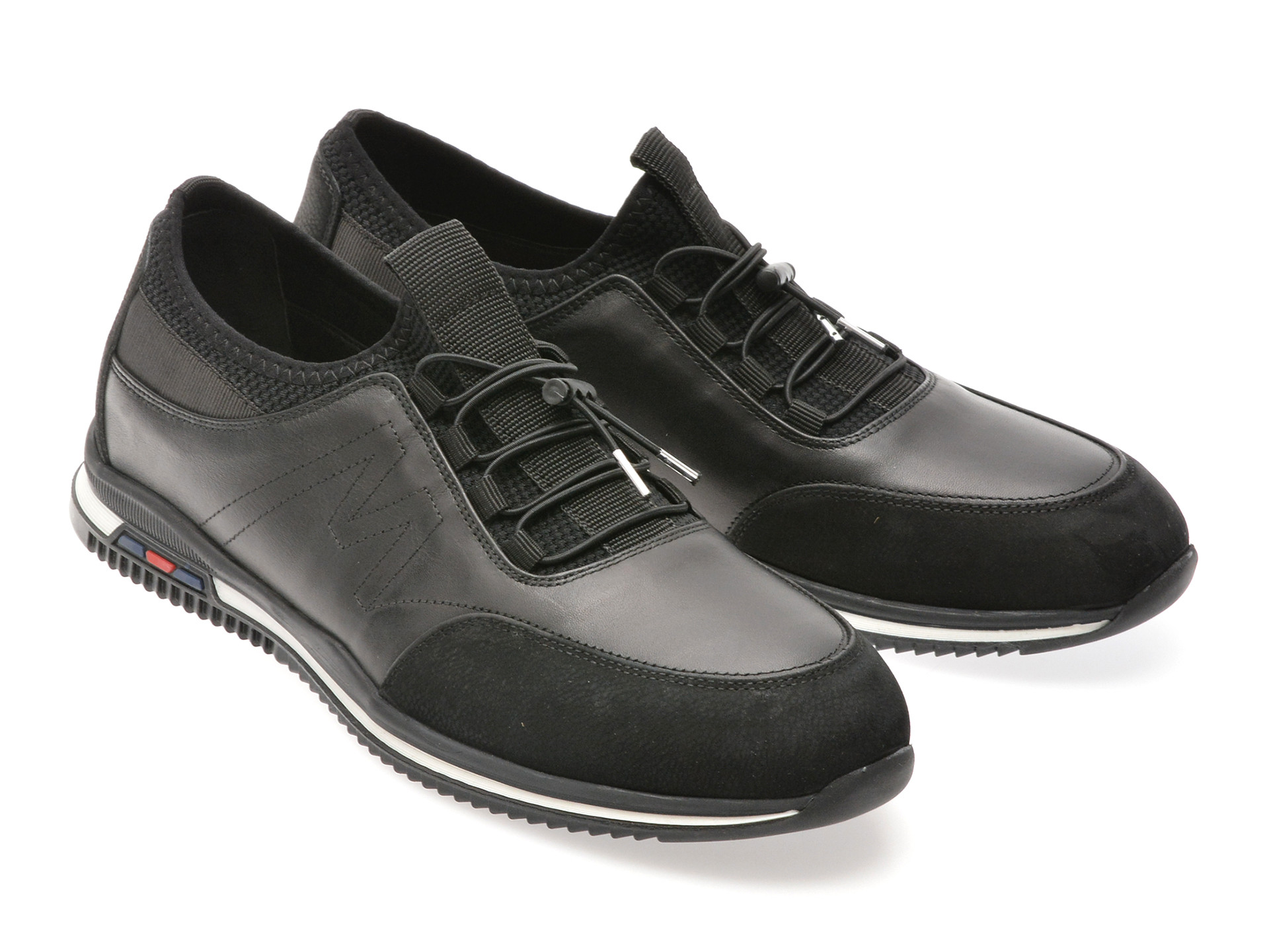 Pantofi sport OTTER negri, 1393, din piele naturala