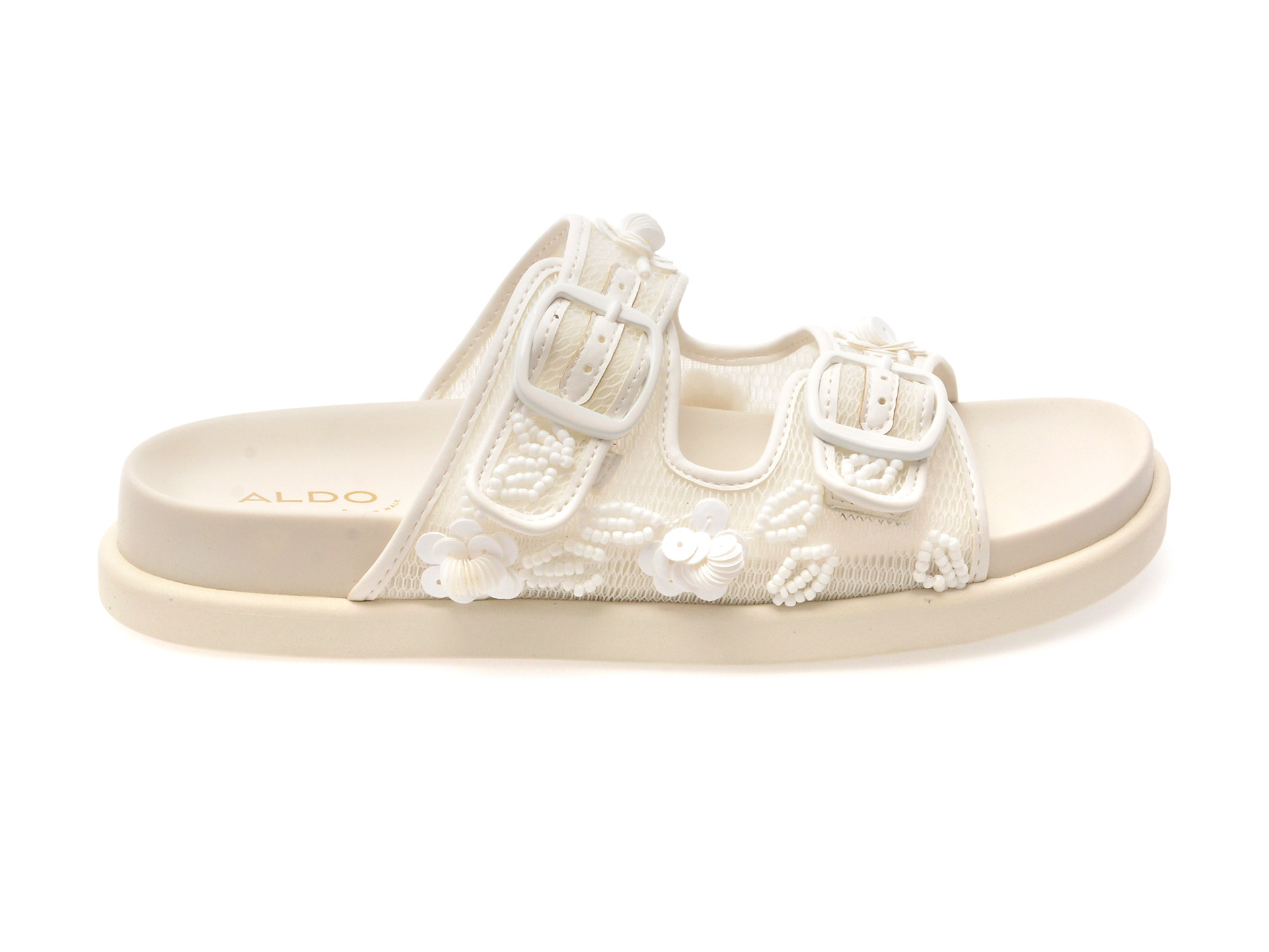 Papuci ALDO albi, DEVANASSI 121, din material textil
