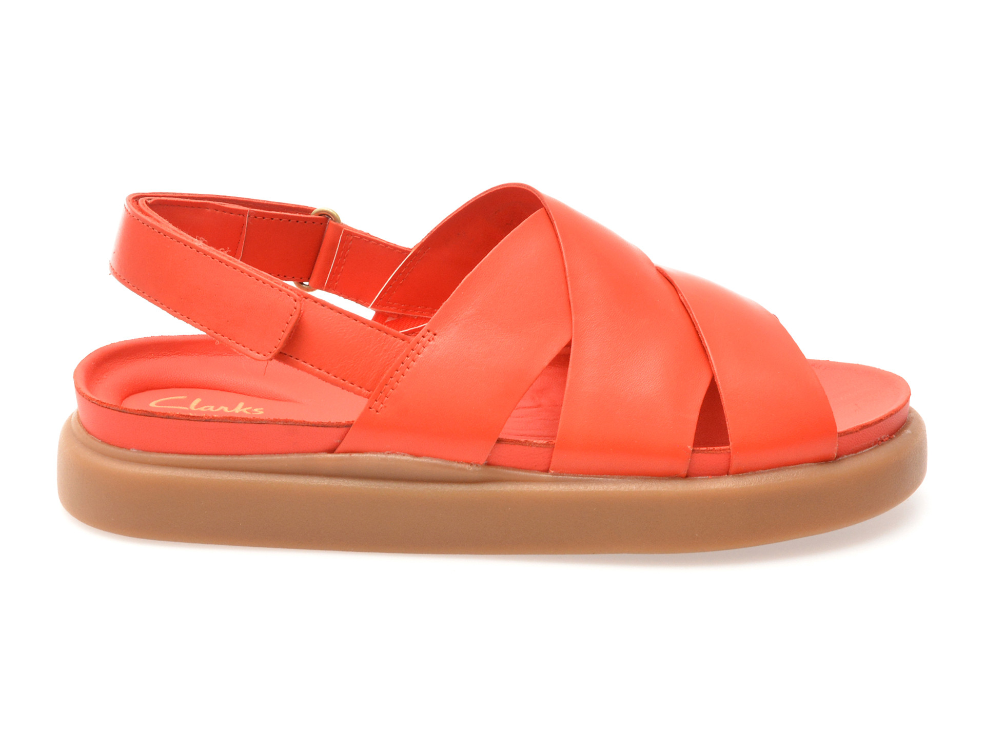 Sandale CLARKS rosii, ARISTELLA SUN, din piele naturala