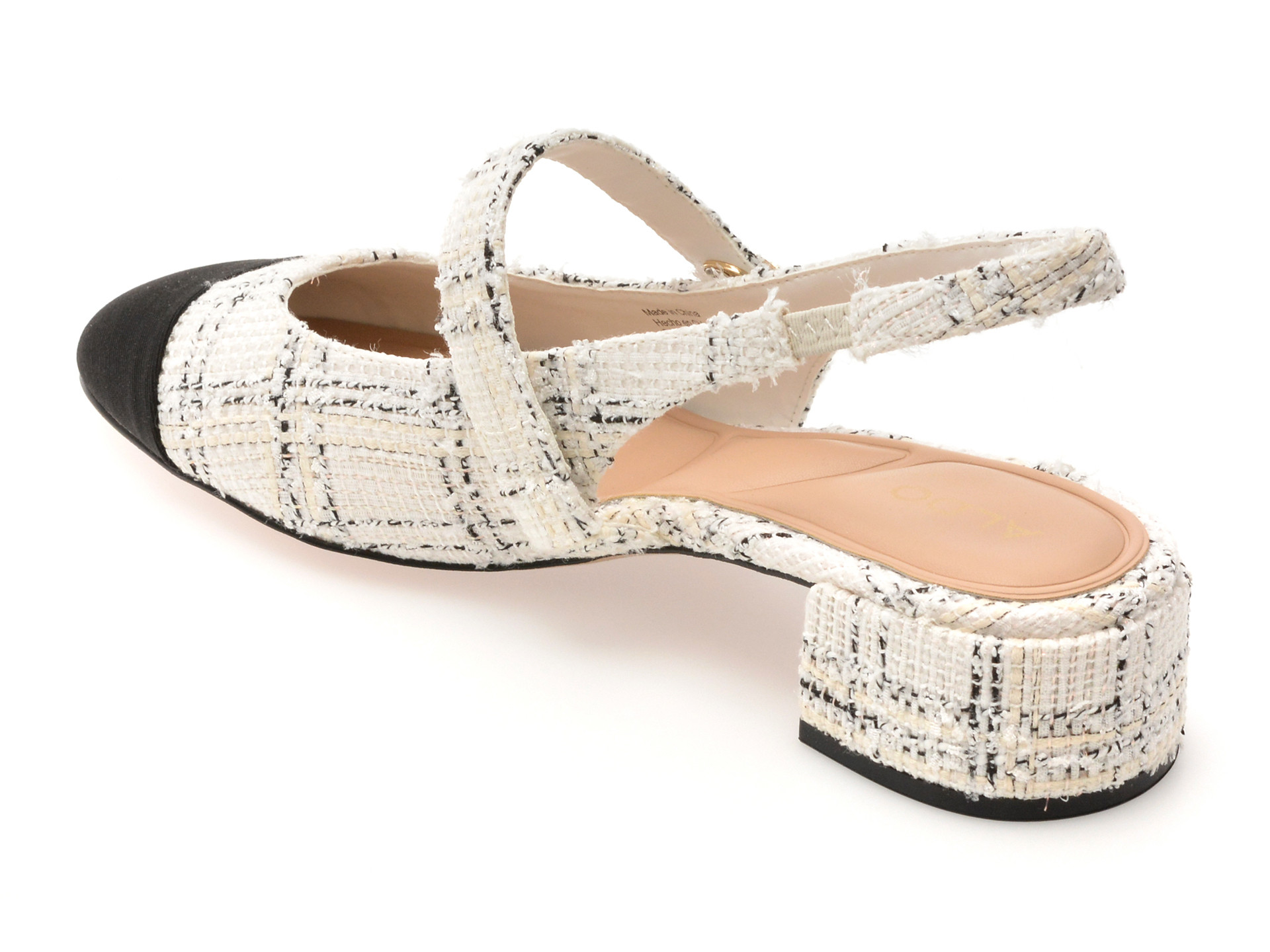 Pantofi ALDO alb-negru, AGATHE 122, din material textil