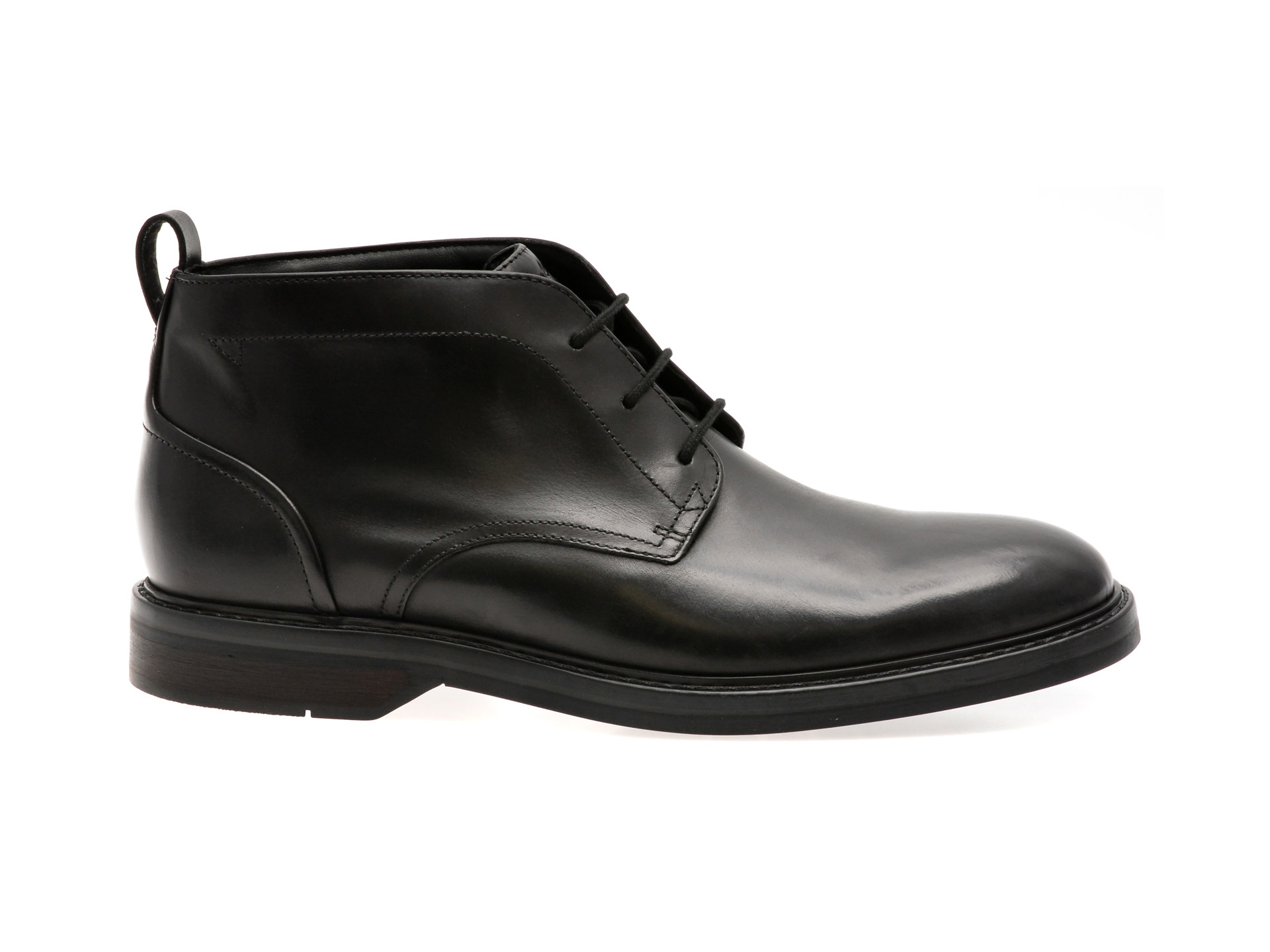 Ghete elegante CLARKS negre, ALDWIN CHUKKA, din piele naturala
