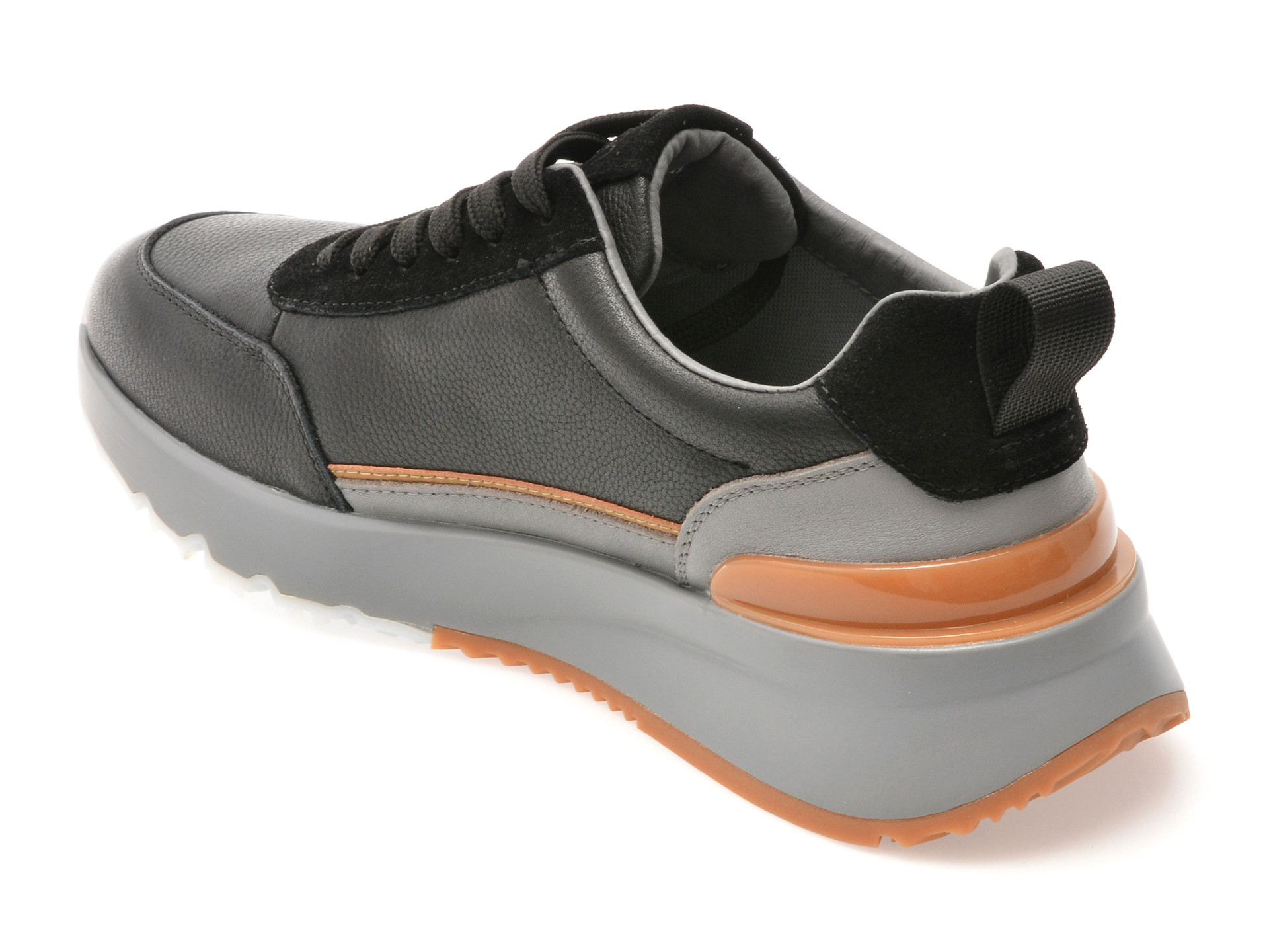 Pantofi sport EPICA negri, LN14, din piele naturala