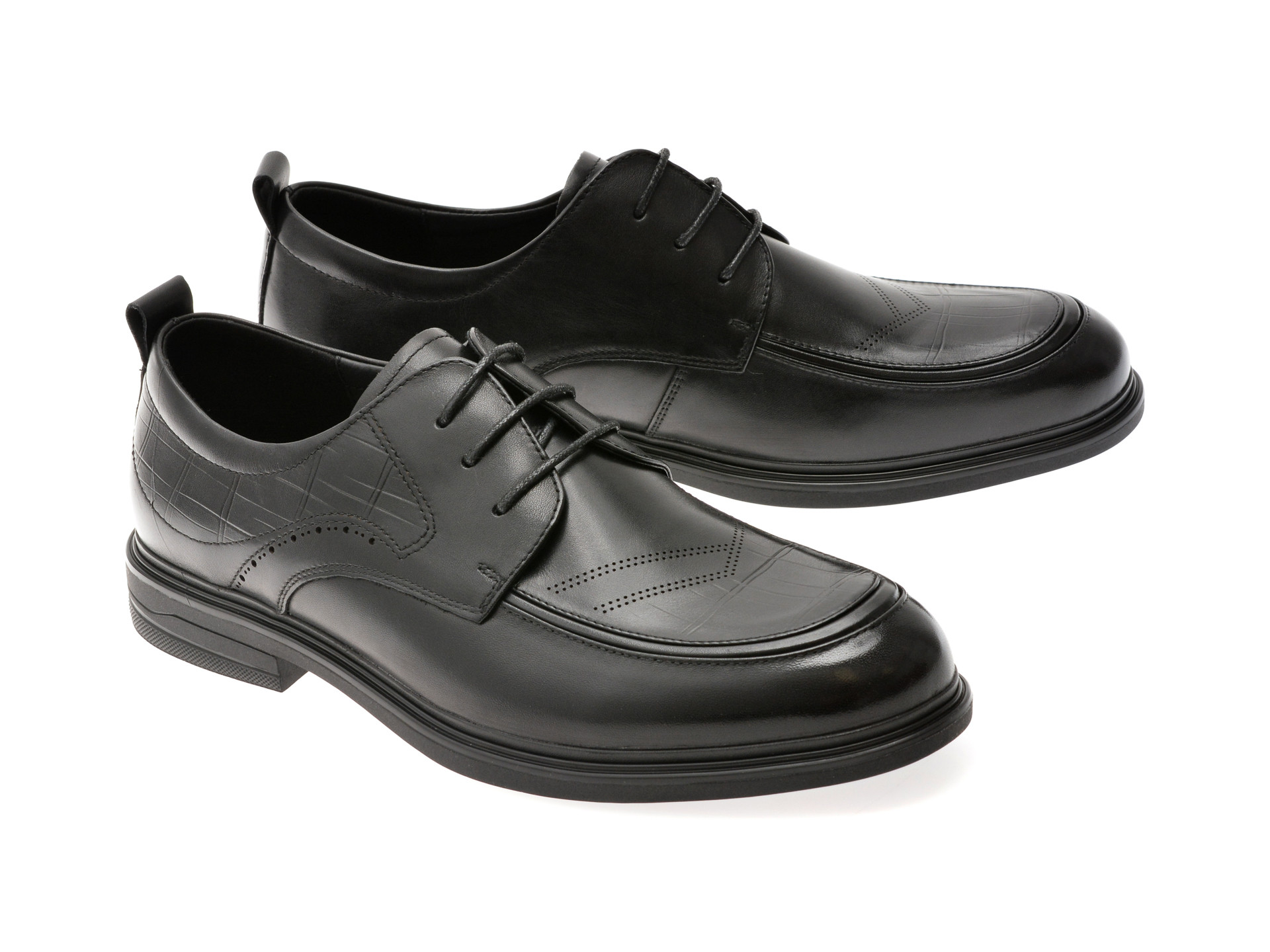 Pantofi OTTER negri, T8008, din piele naturala