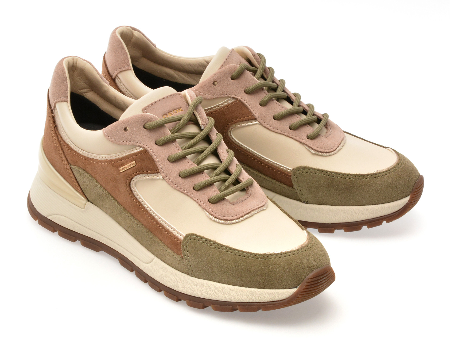 Pantofi sport GEOX maro, D563LB, din piele naturala