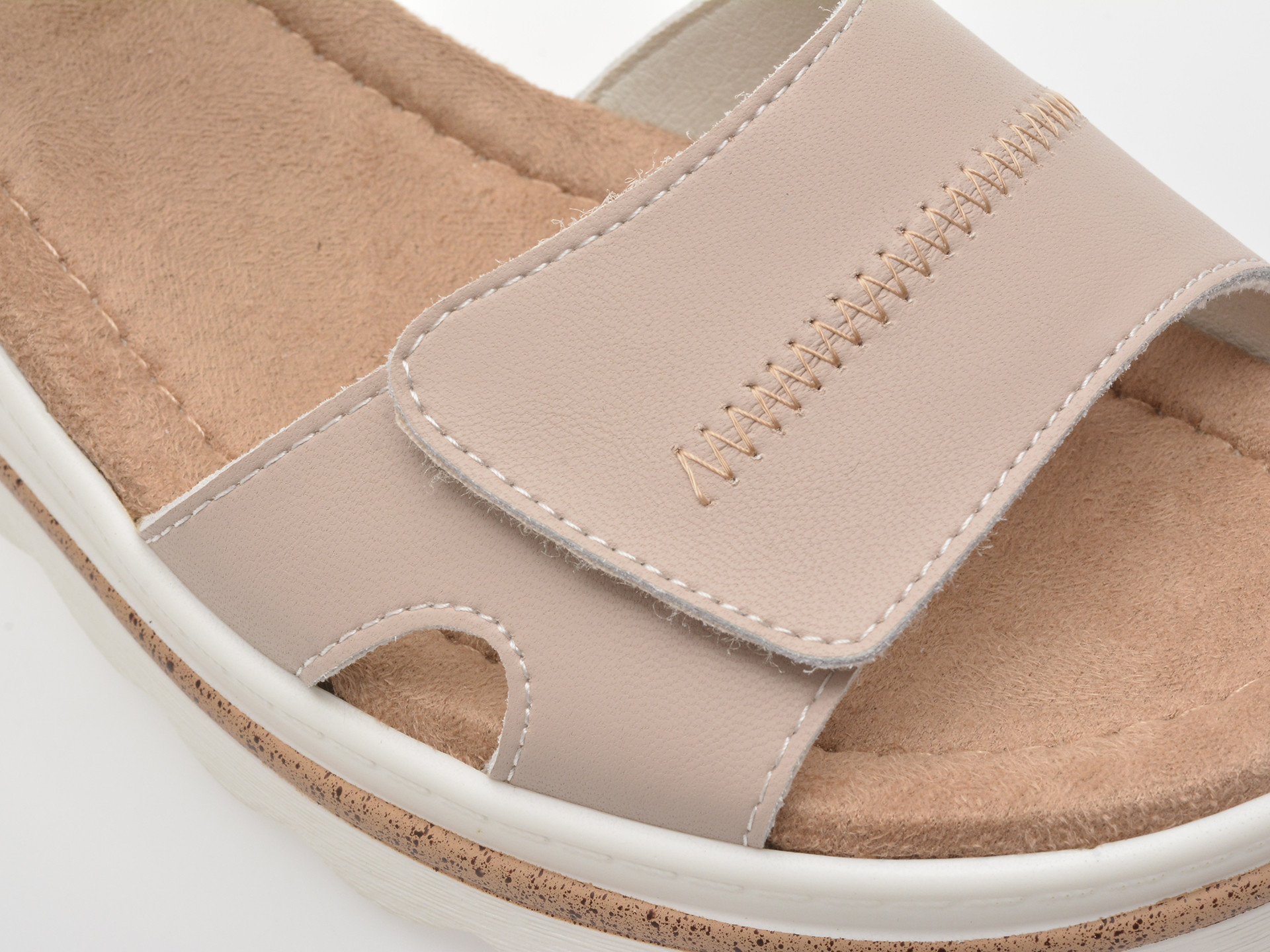 Sandale IMAGE albe, 1152H16, din piele naturala