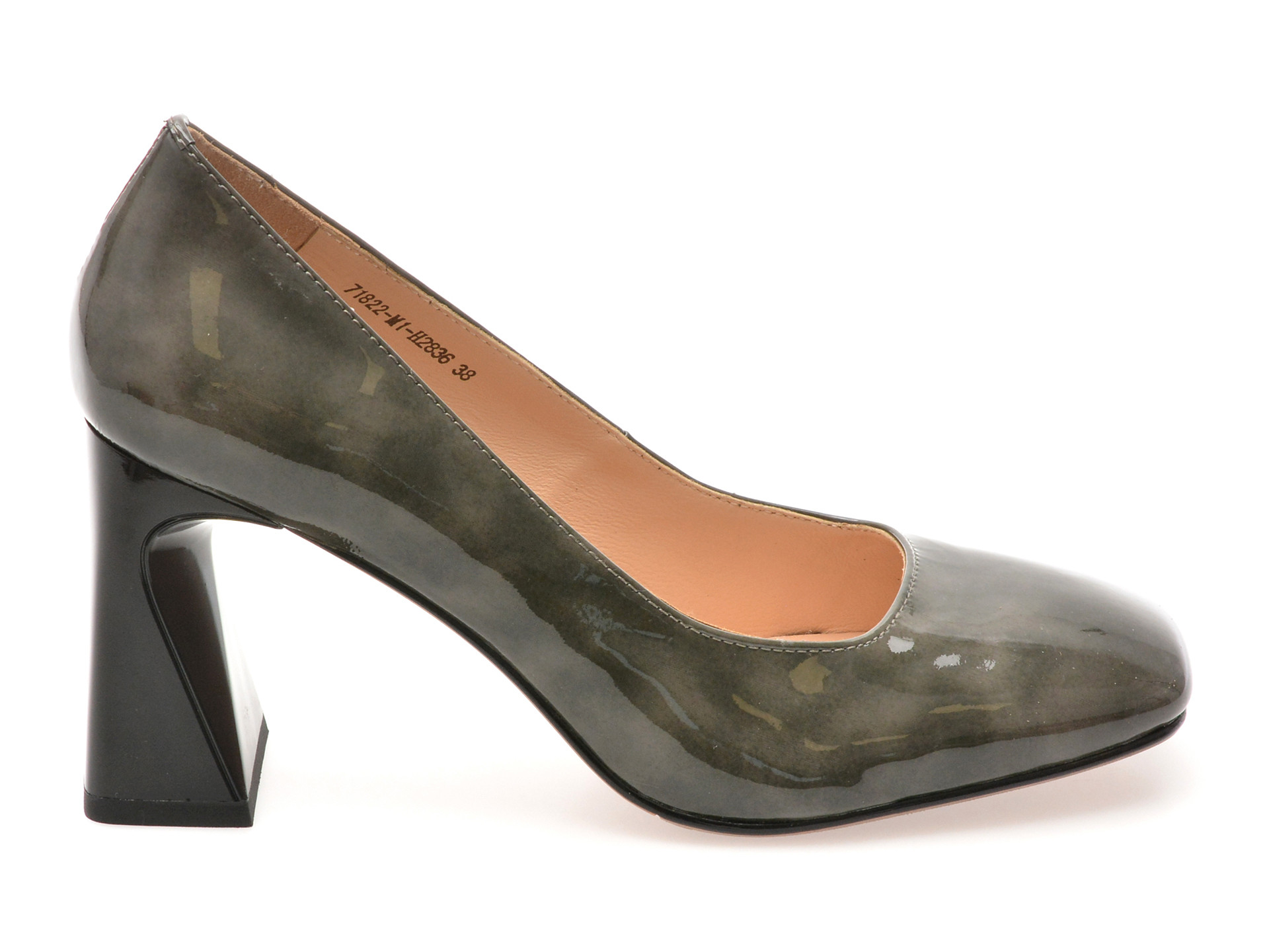 Pantofi eleganti EPICA gri, 71822, din piele naturala lacuita