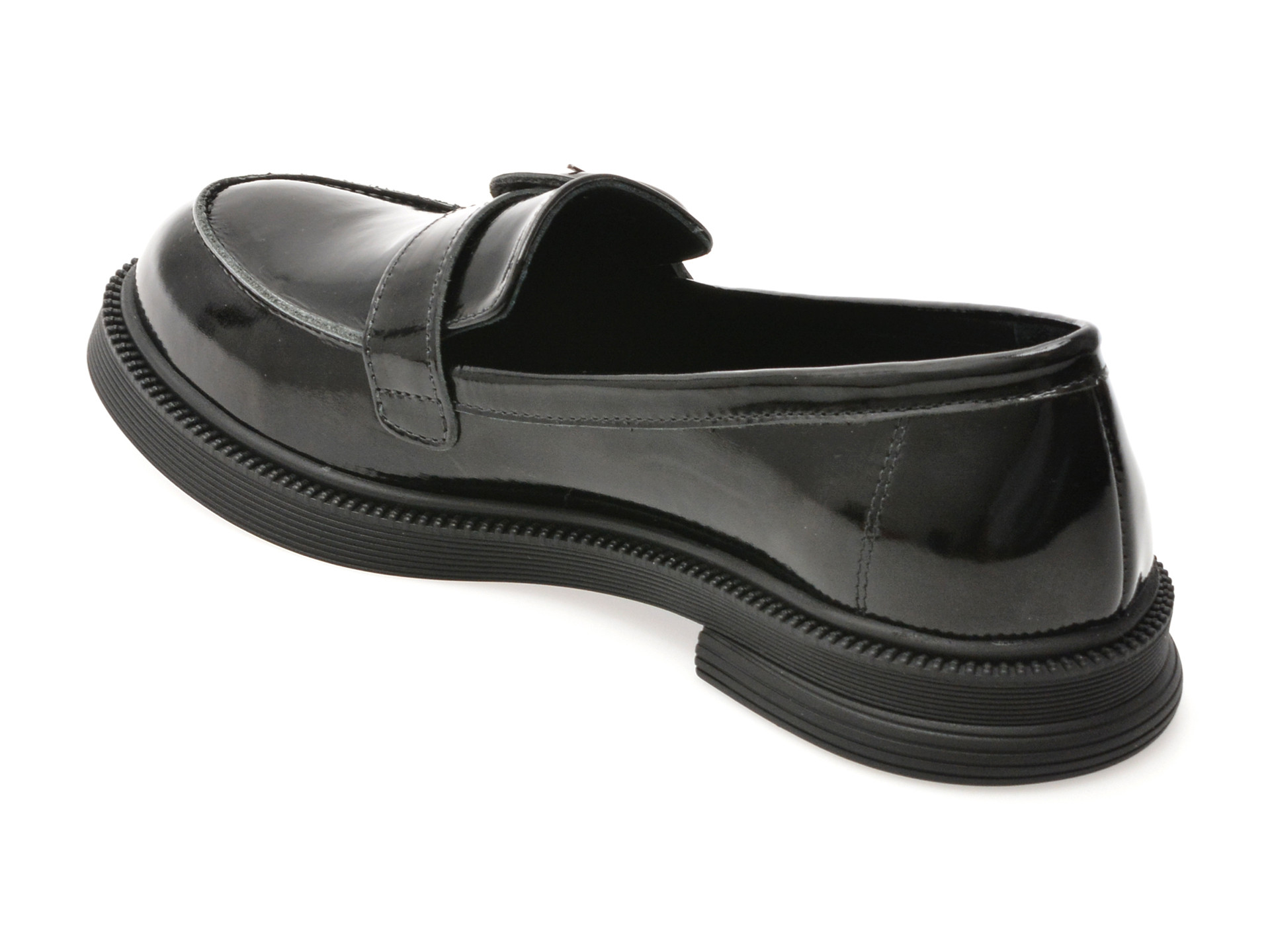Mocasini EPICA negri, 3811402, din piele naturala lacuita
