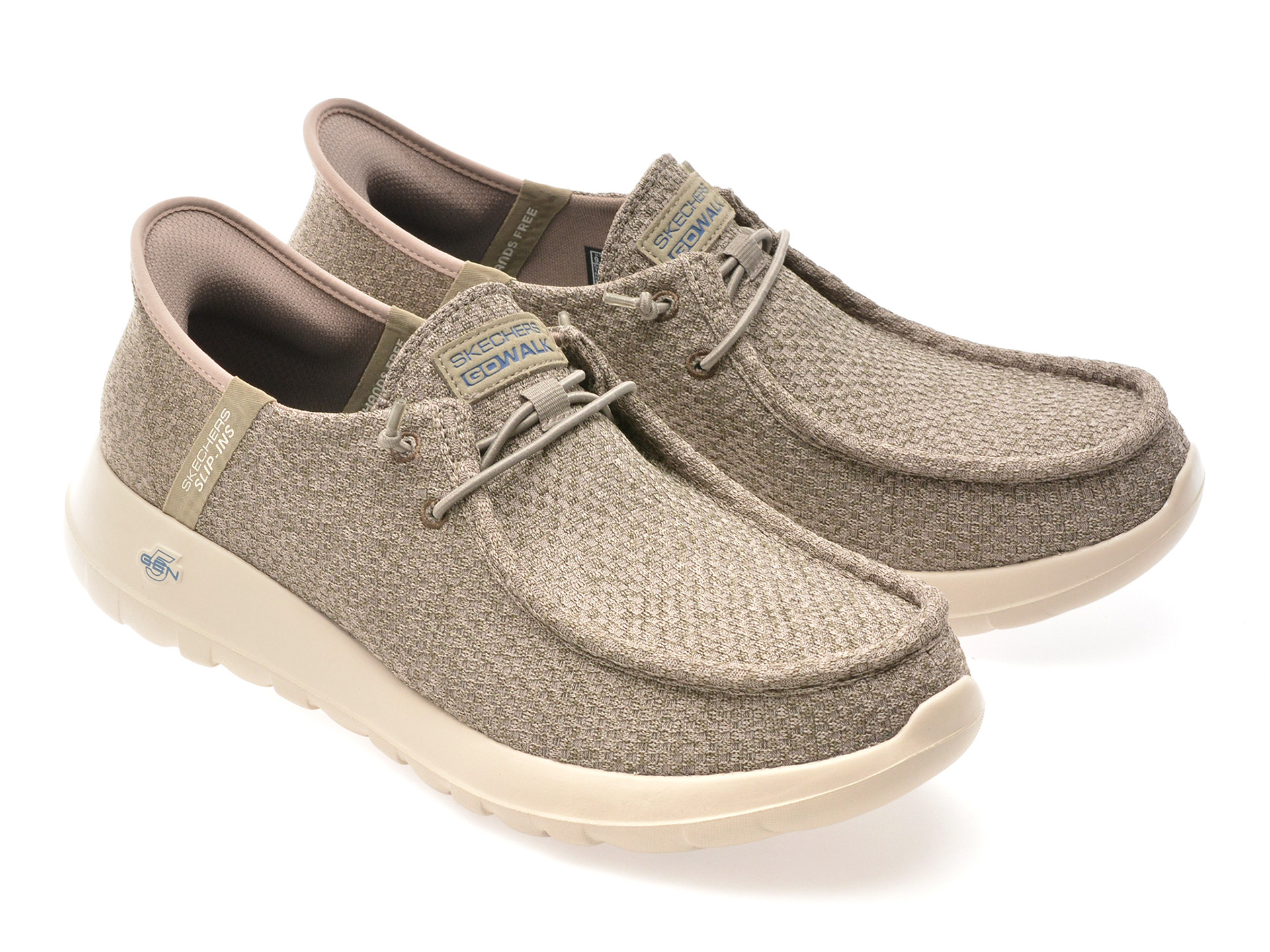 Mocasini SKECHERS gri, GO WALK MAX, din material textil