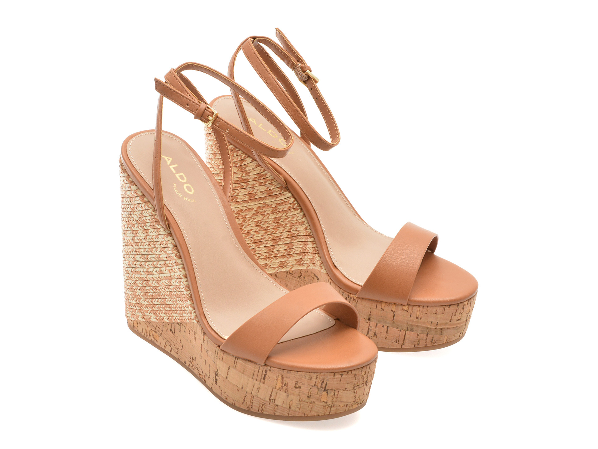 Sandale ALDO maro, MARYSOL 210, din piele ecologica