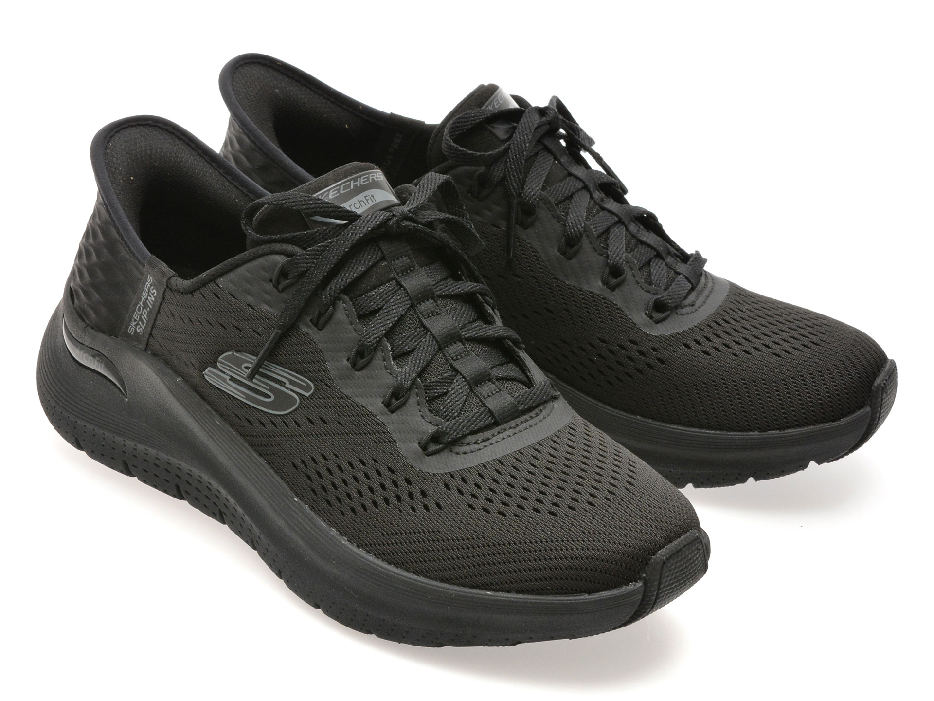 Pantofi sport SKECHERS negri, ARCH FIT 2.0, din material textil
